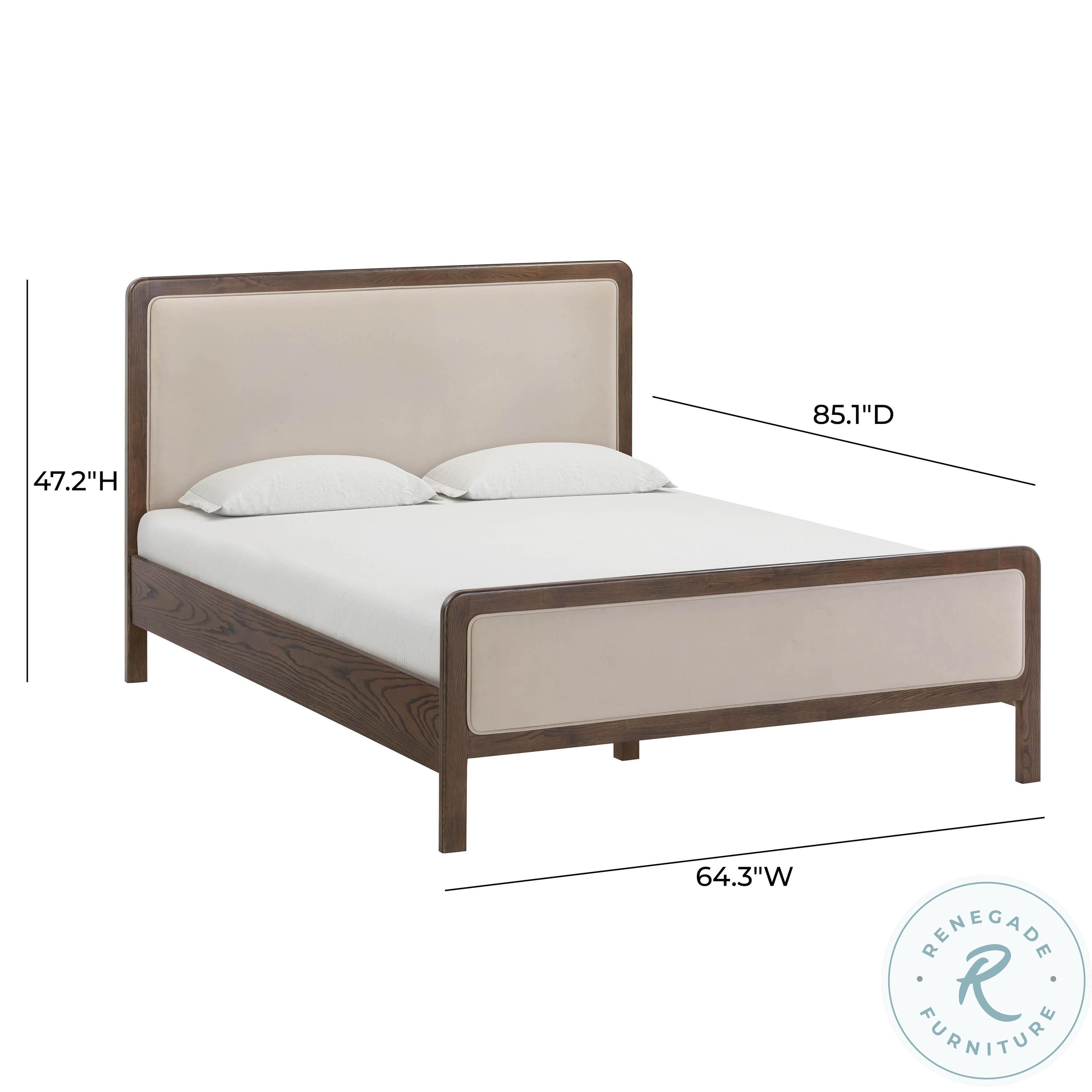 Hella Taupe Velvet Queen Upholstered Bed