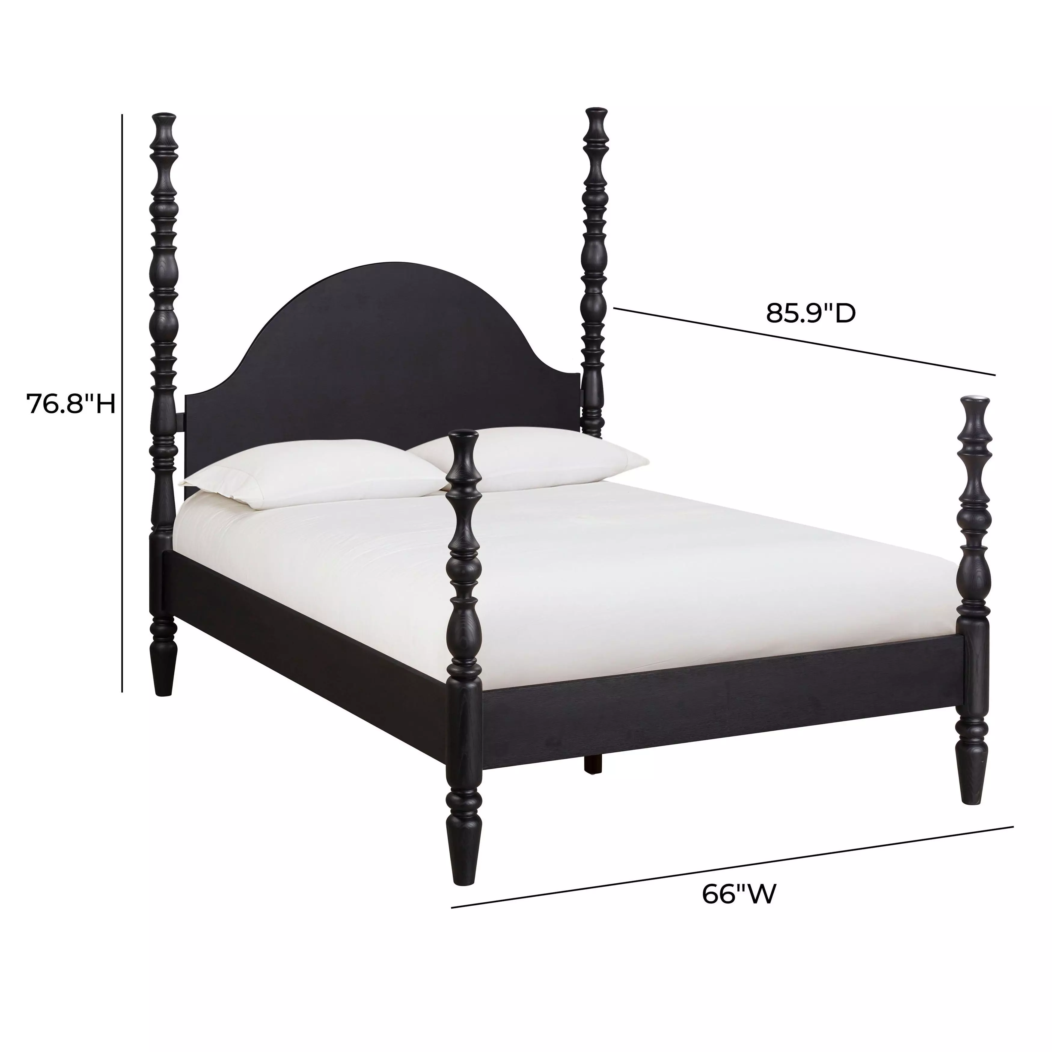 Rosalie Black Queen Poster Bed