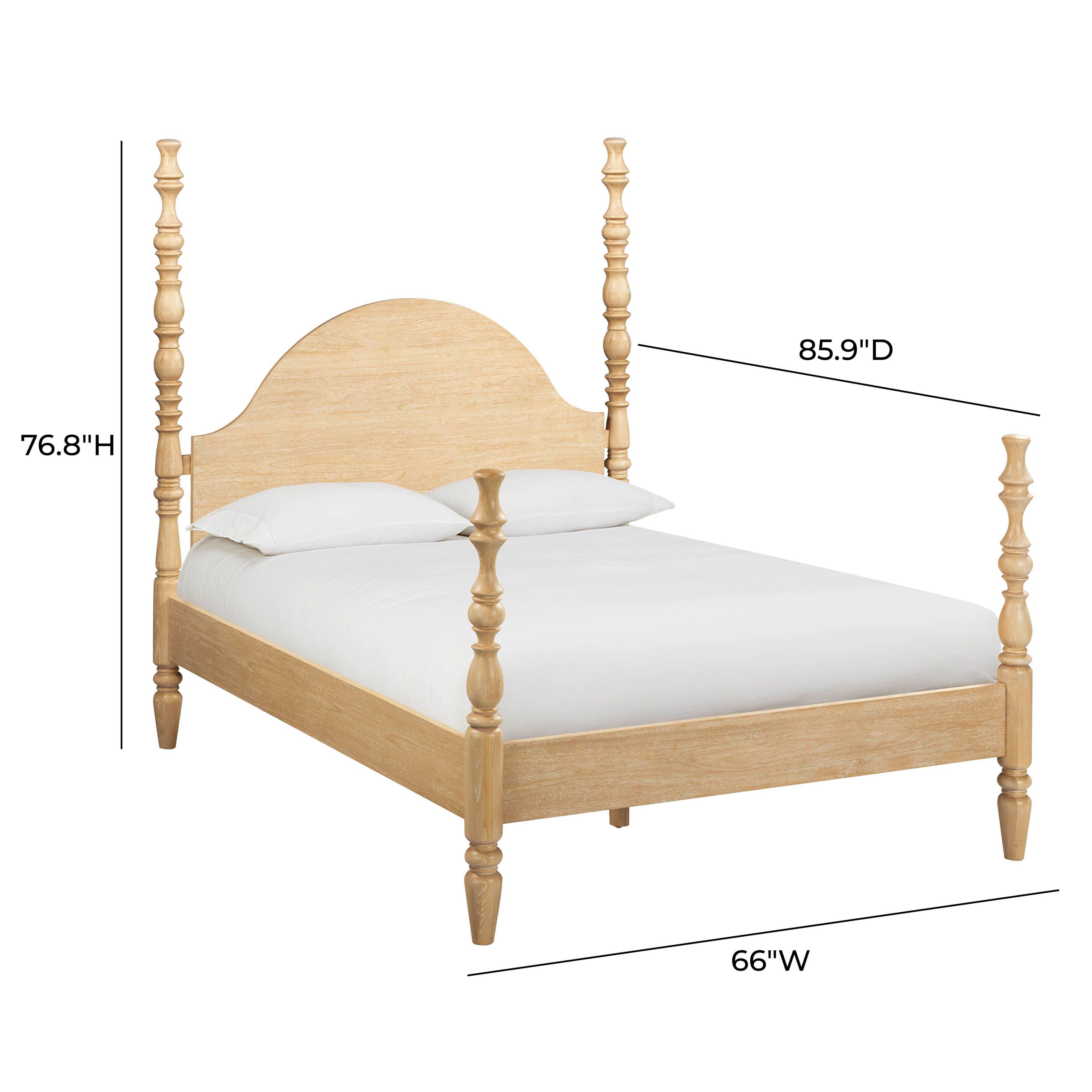 Rosalie Natural Queen Poster Bed