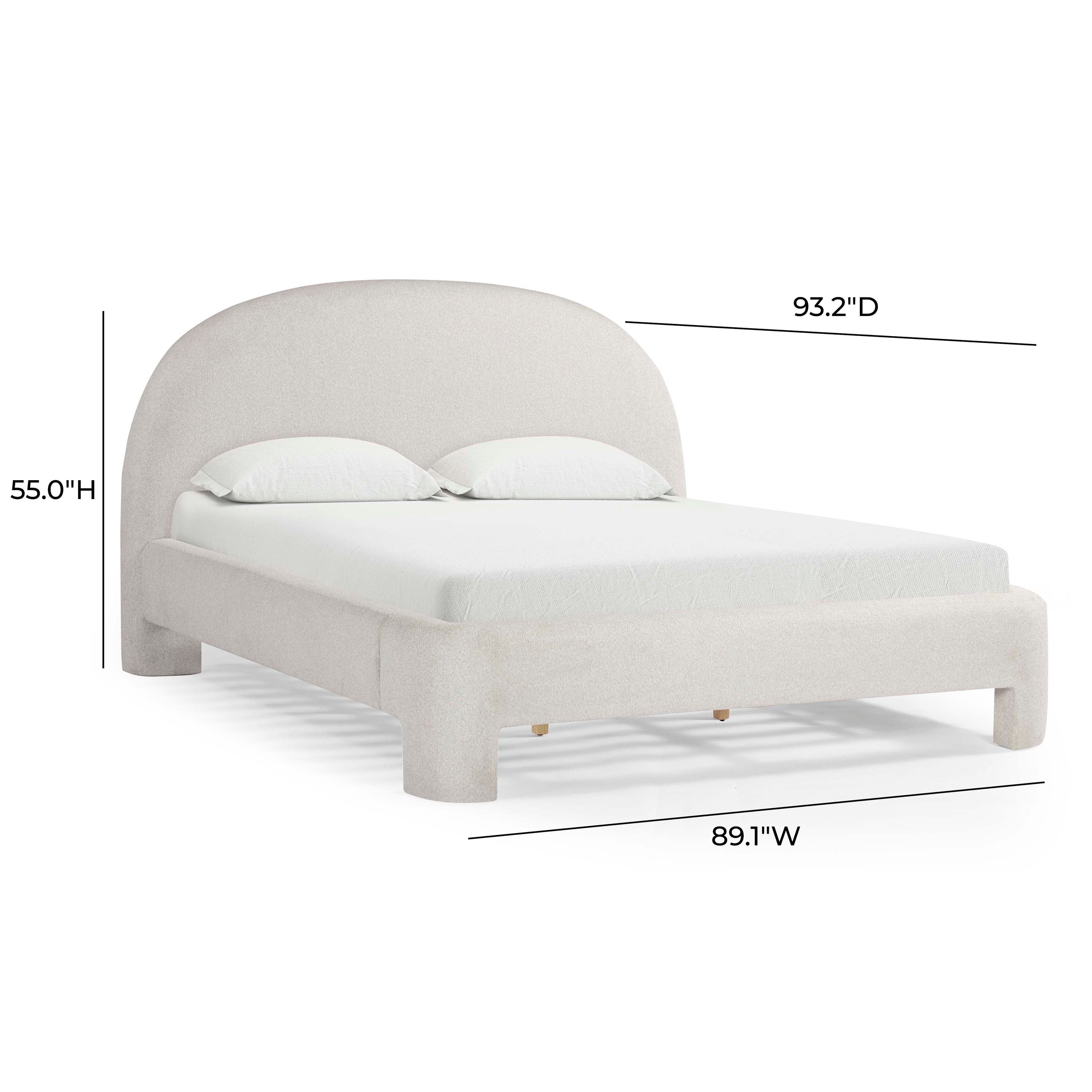Orphea Off White Performance Fabric King Upholstered Panel Bed