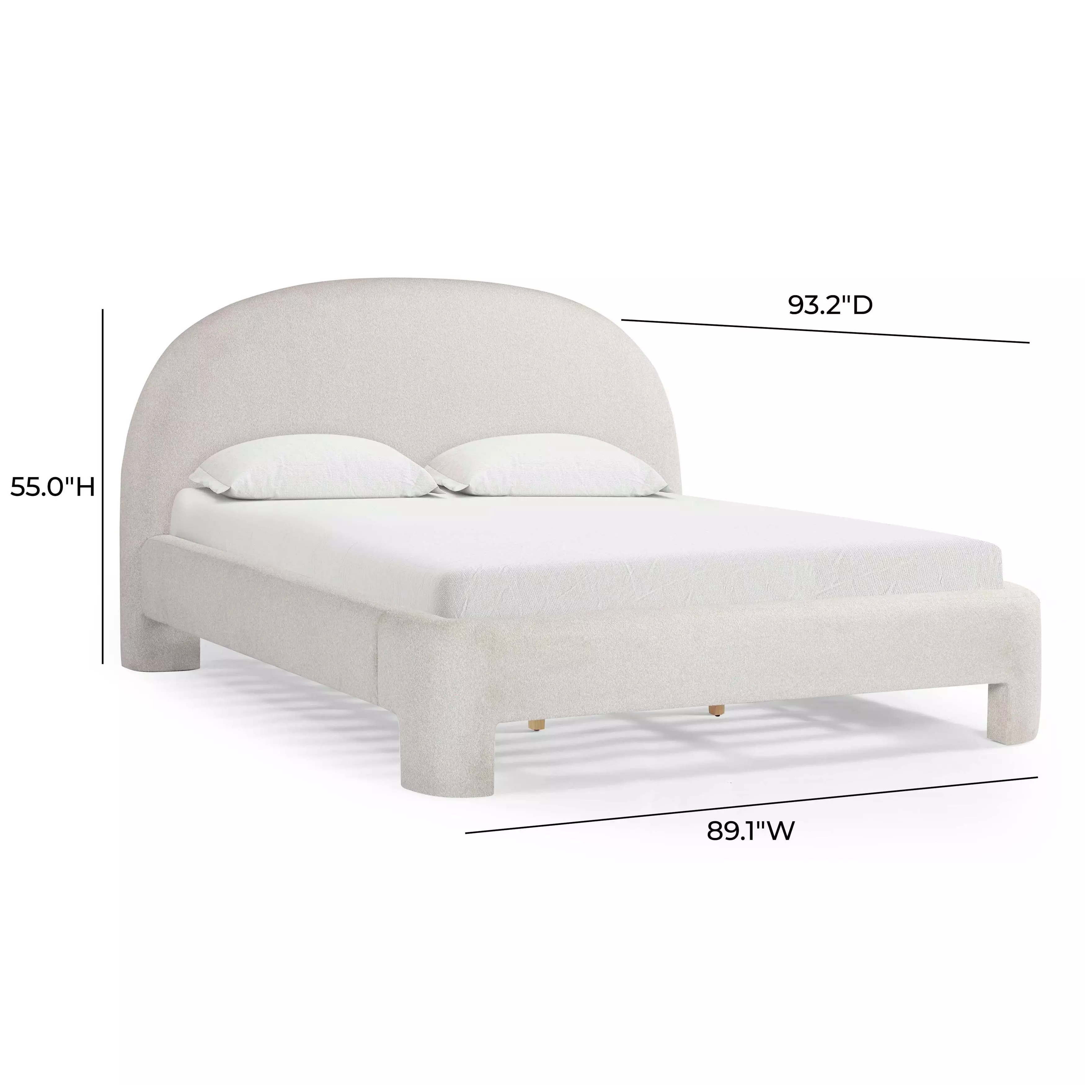 Orphea Off White Performance Fabric King Upholstered Panel Bed