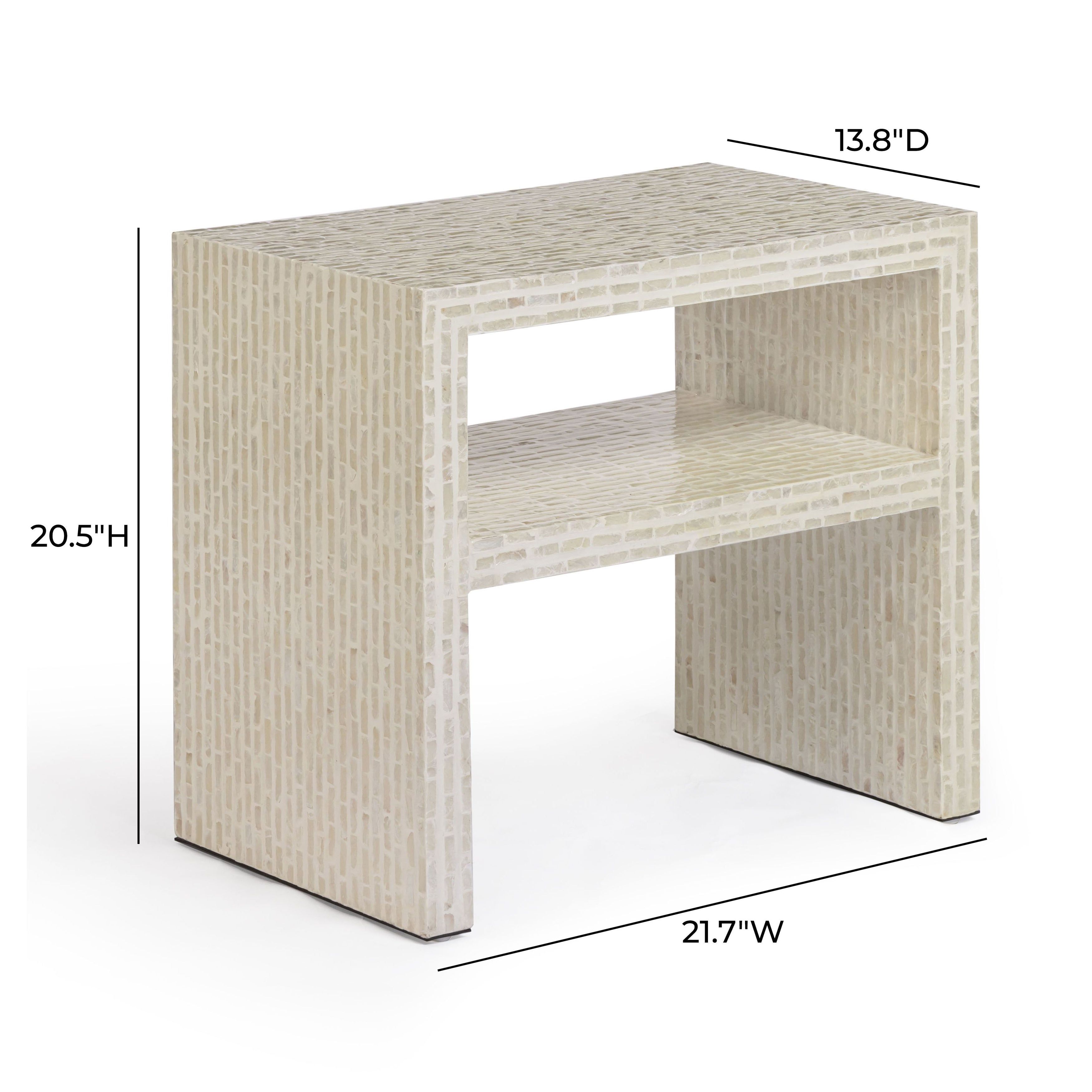 Derry Cream Open Nightstand
