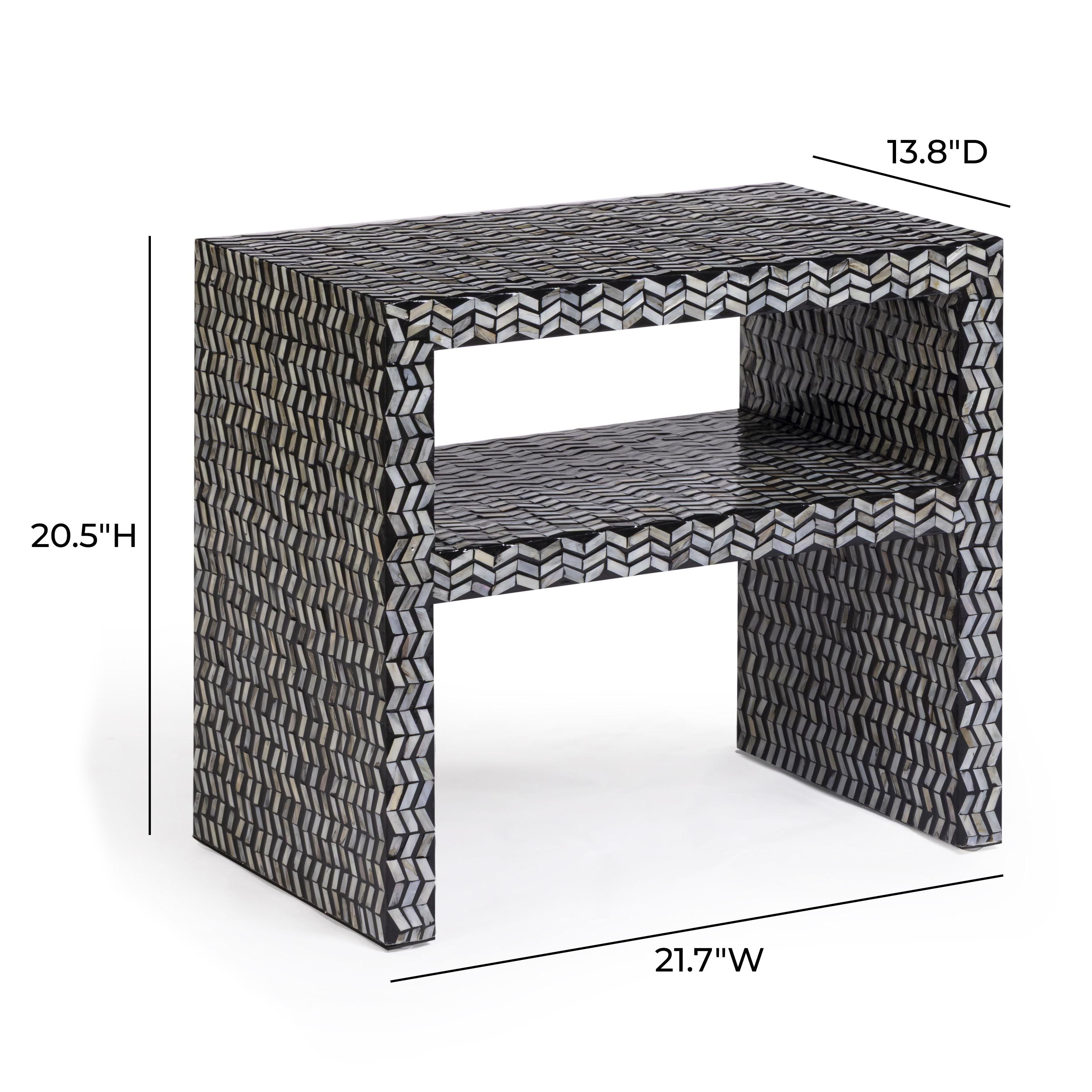 Derry Black Open Nightstand