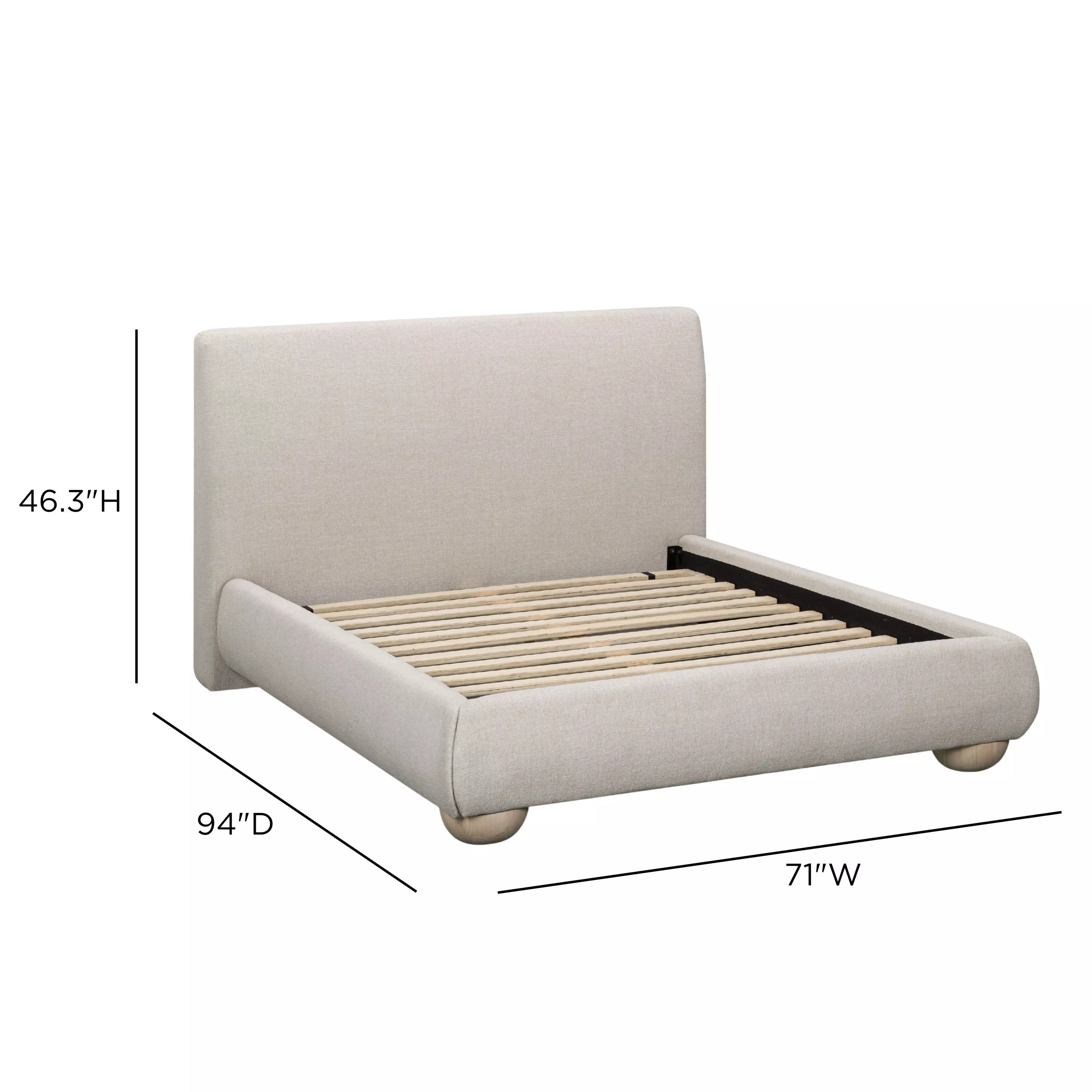 Rayne Cream Queen Upholstered Panel Bed