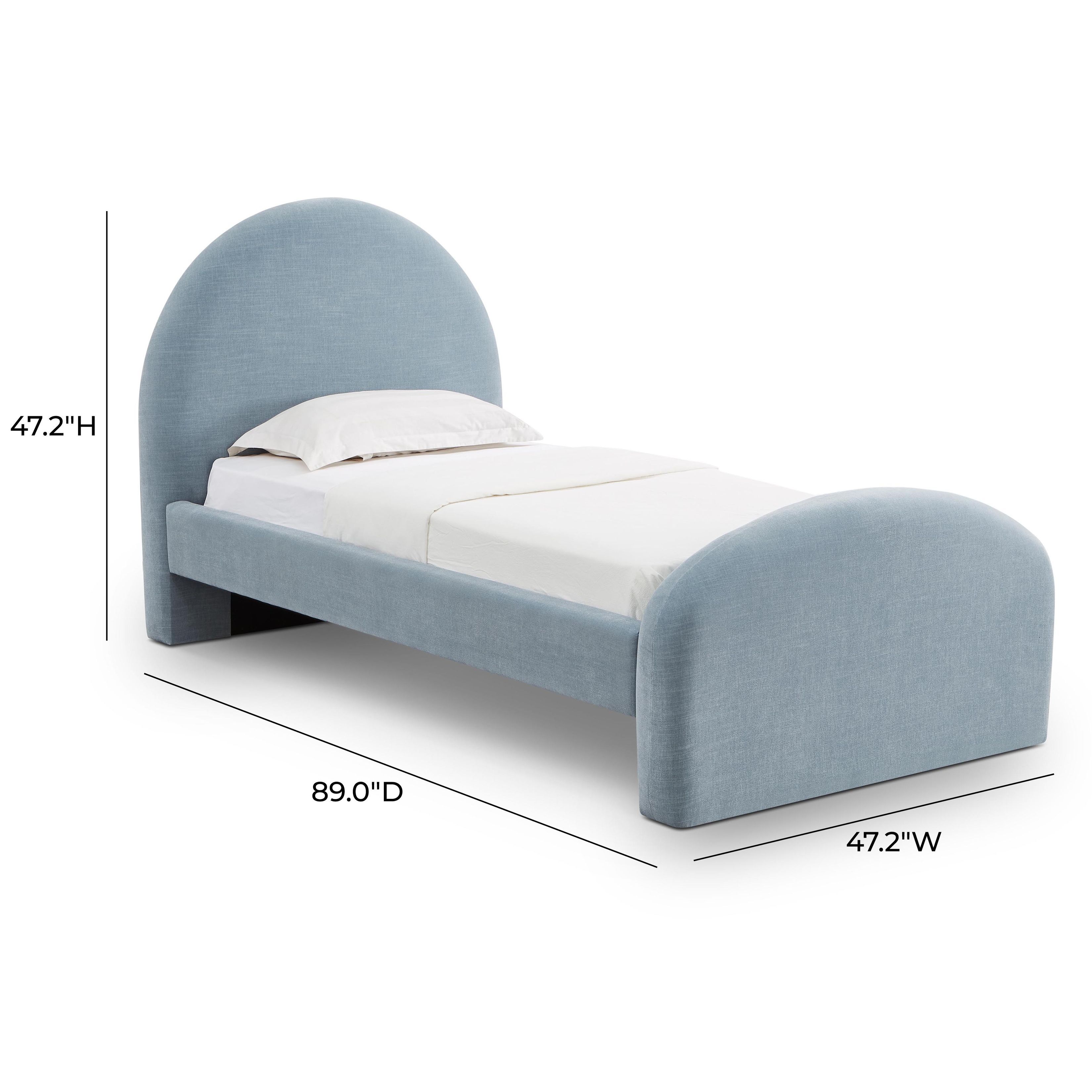 Moon Chambray Blue Performance Chenille Twin Bed
