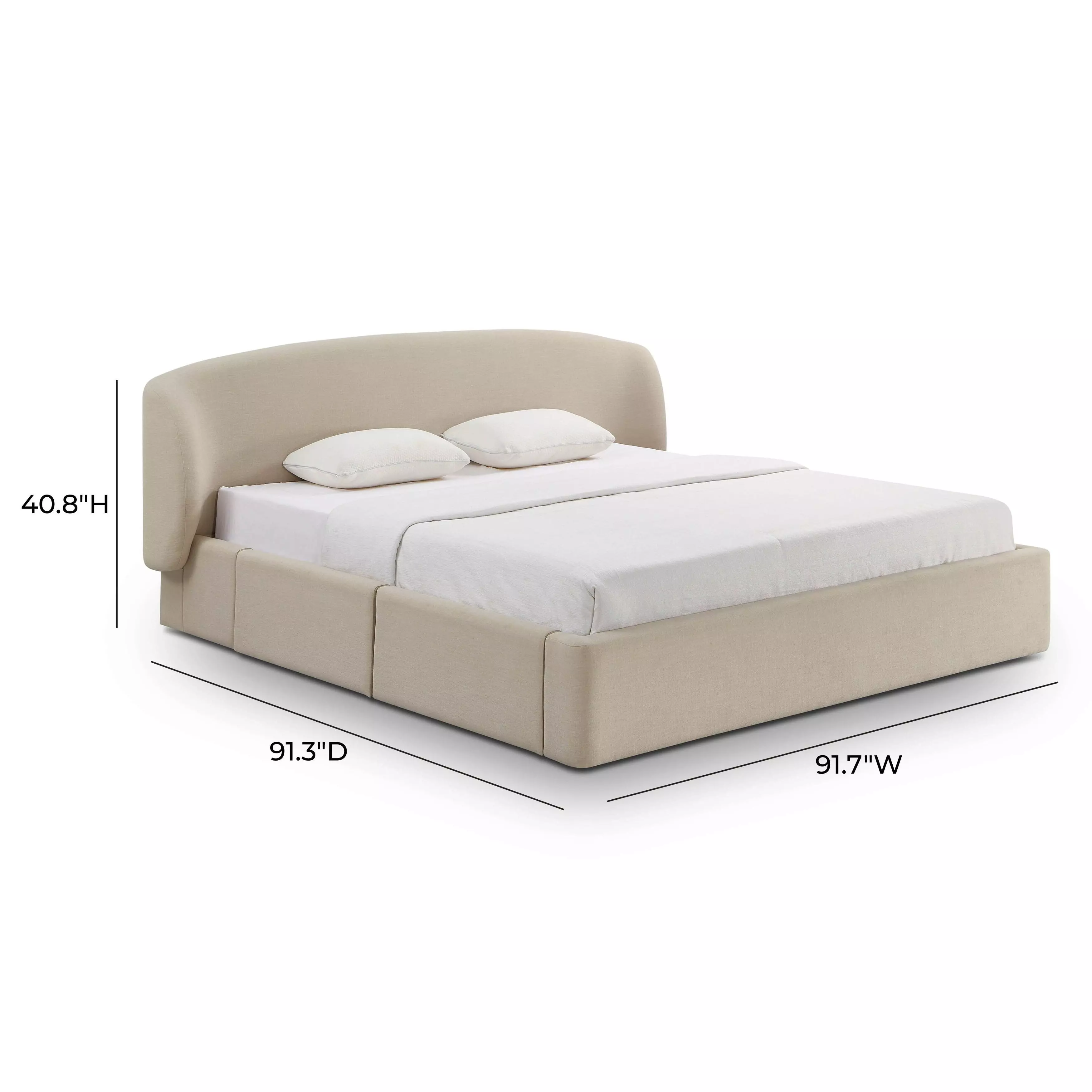 Corey Taupe Performance Fabric King Upholstered Storage Panel Bed