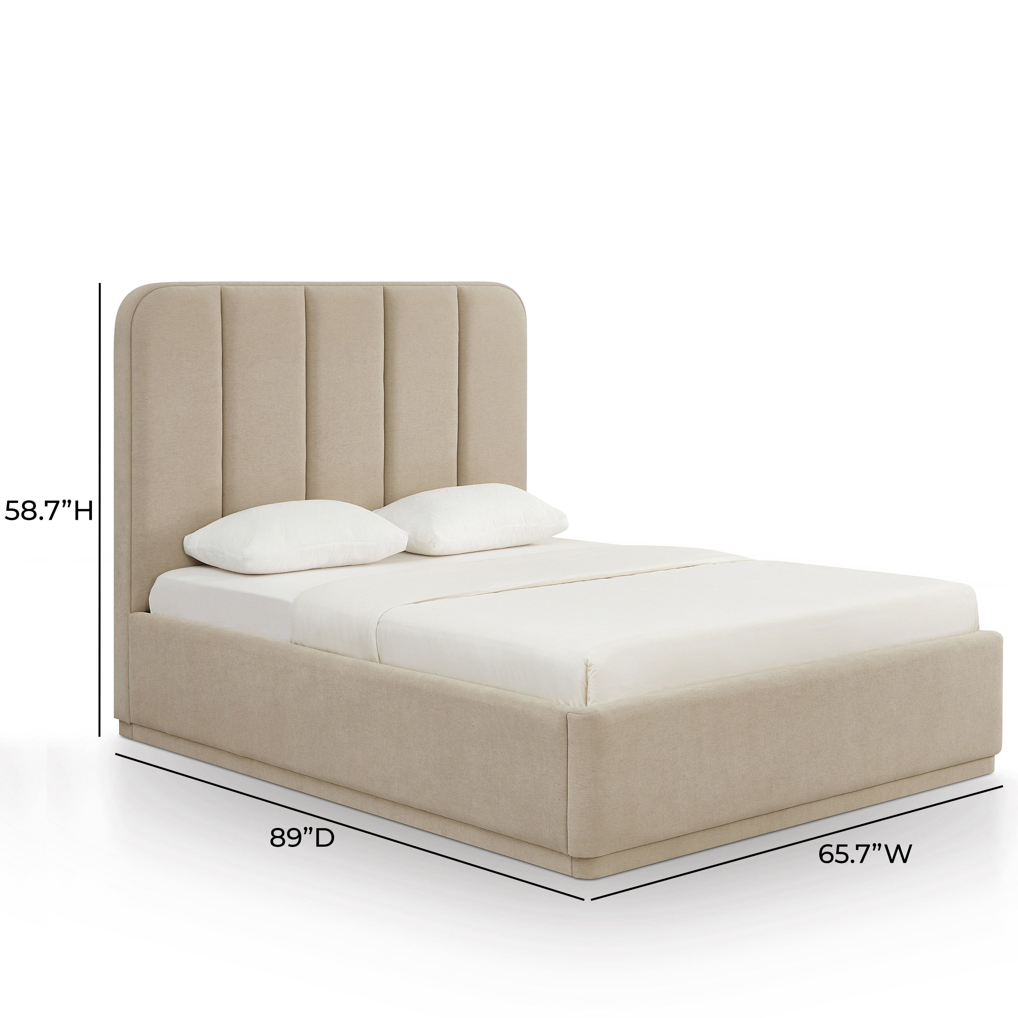 Parker Tan Performance Fabric Queen Upholstered Panel Bed