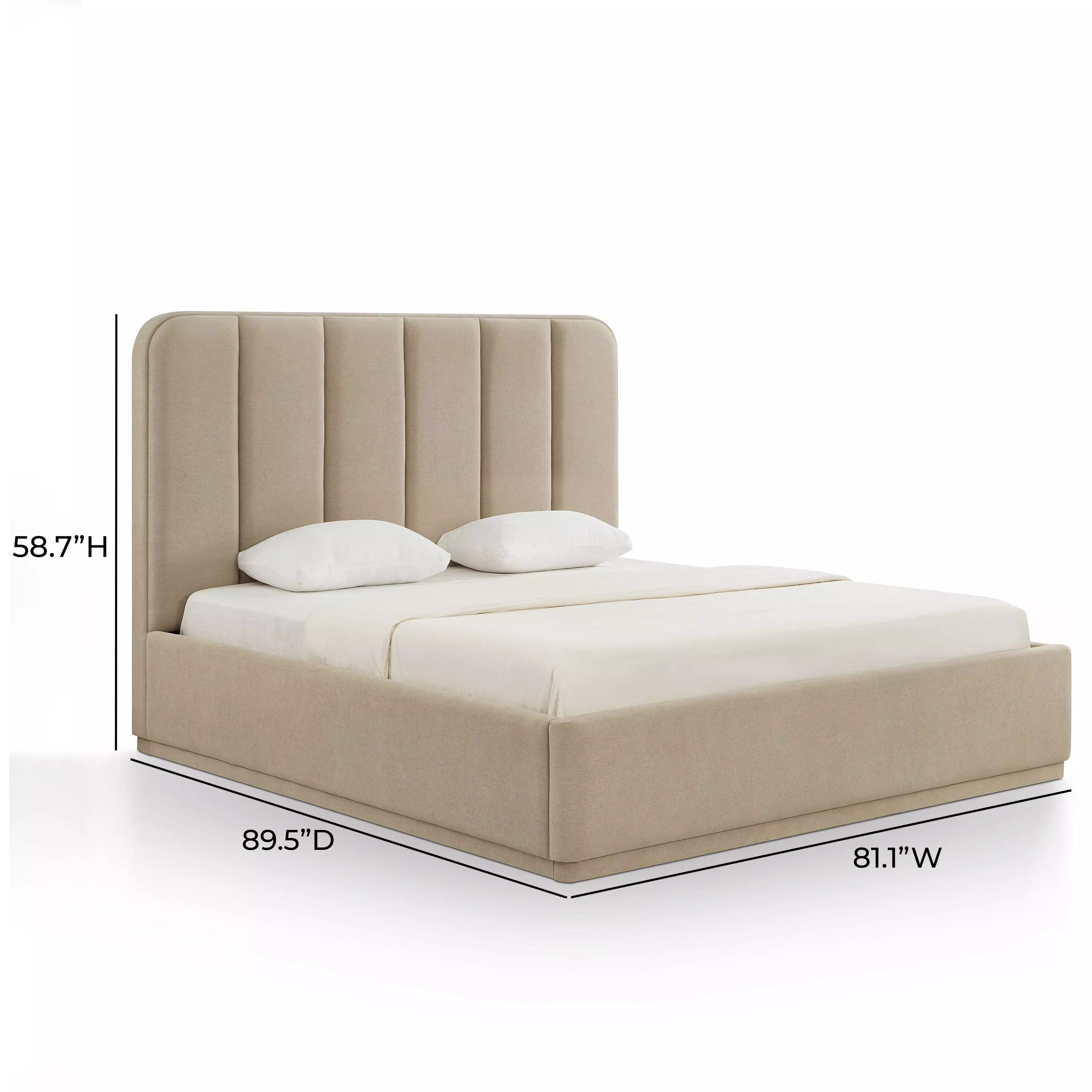 Parker Tan Performance Fabric King Upholstered Panel Bed