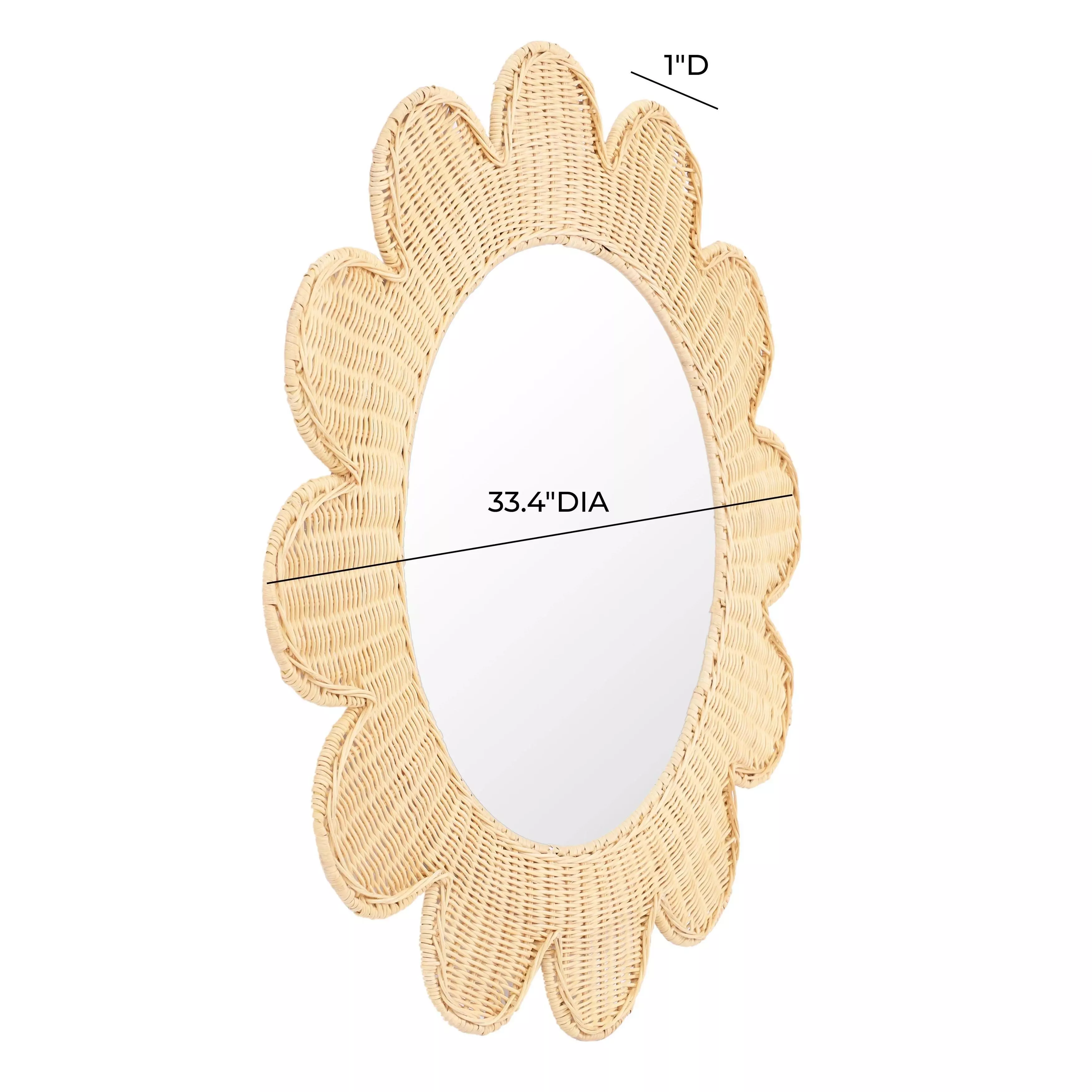 Coralie Natural Round Wall Mirror
