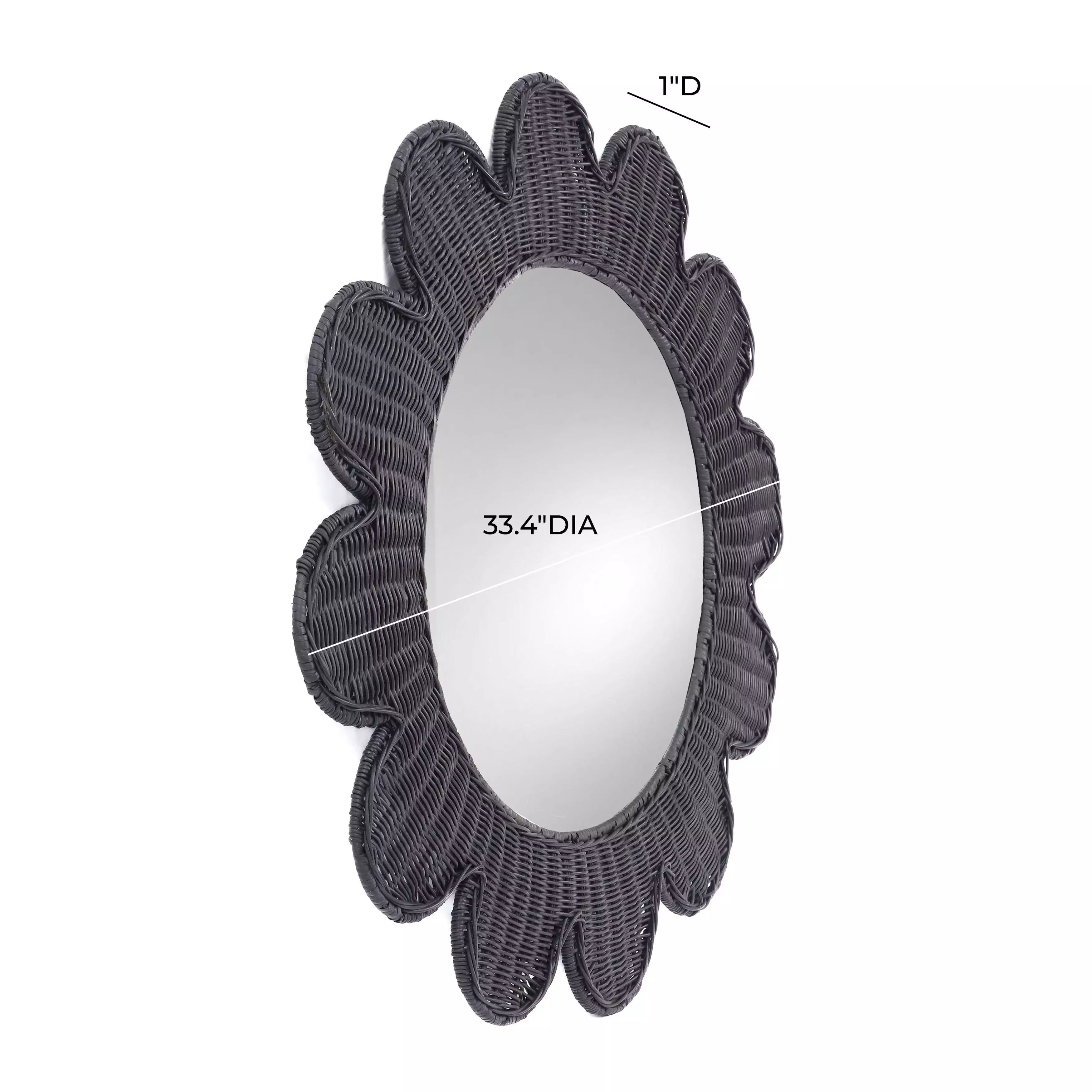 Coralie Black Round Wall Mirror