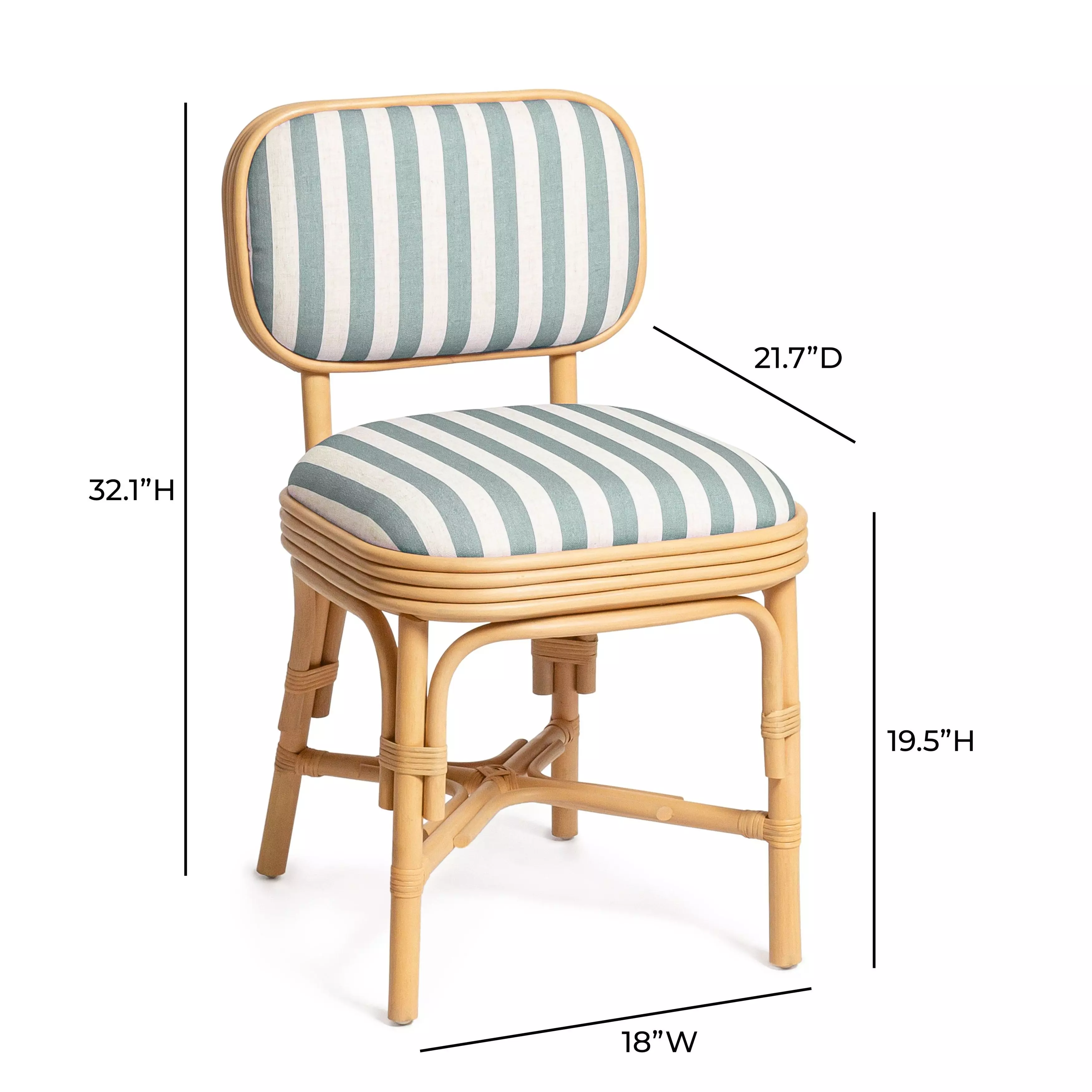 Dorine Mint Green and White Performance Fabric Upholstered Dining Chair