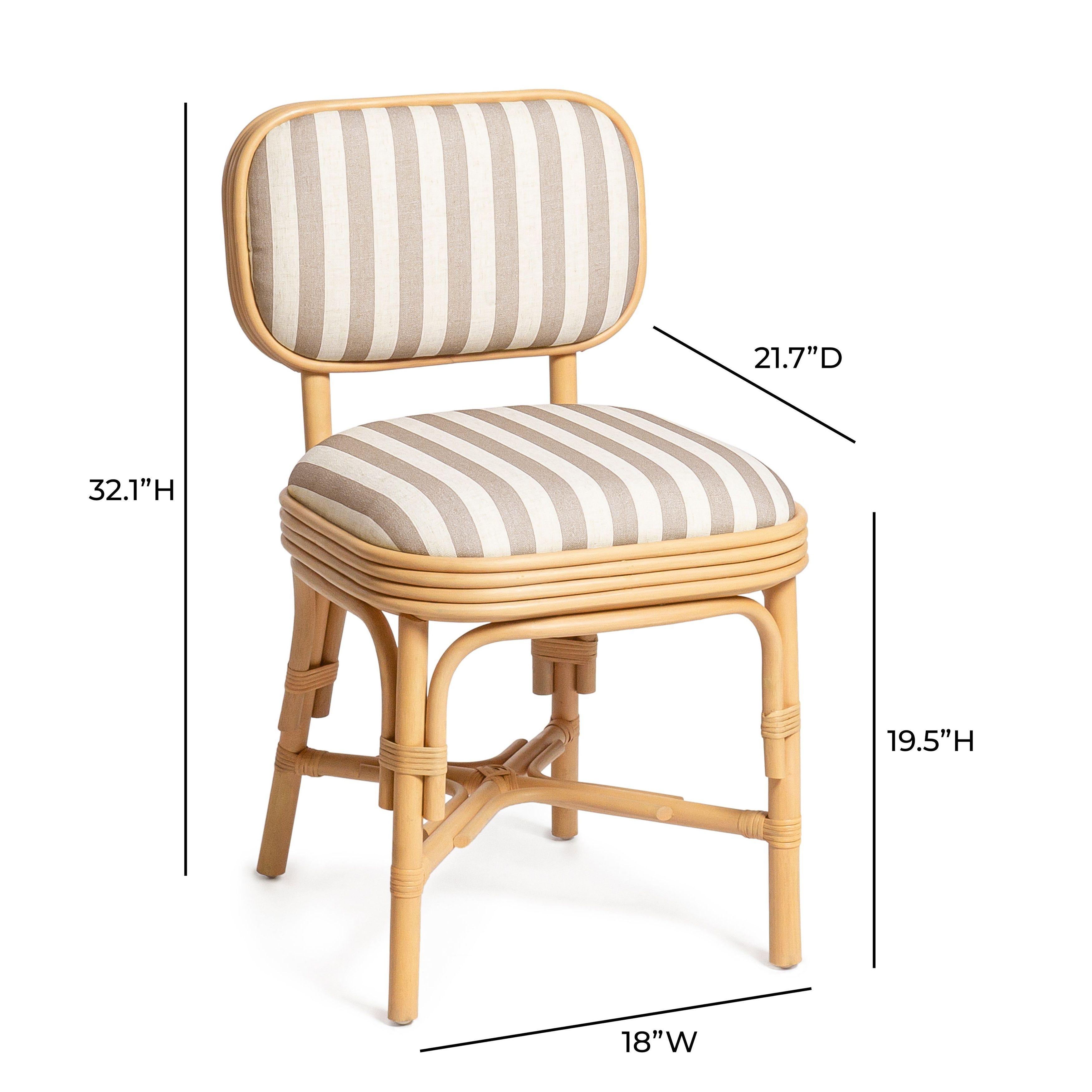 Dorine Khaki and White Performance Fabric Upholstered Dining Chair