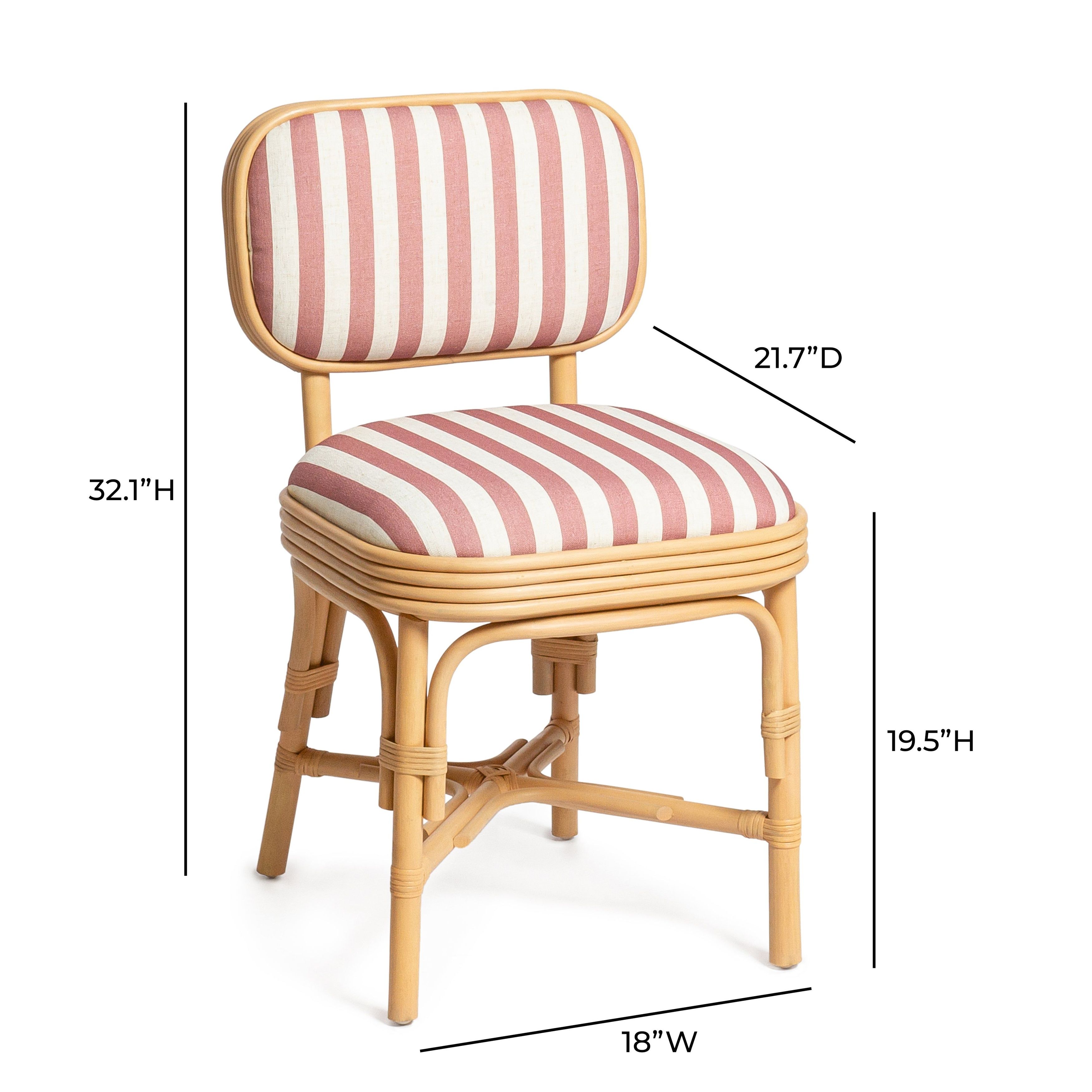 Dorine Cherry and White Performance Fabric Upholstered Dining Chair