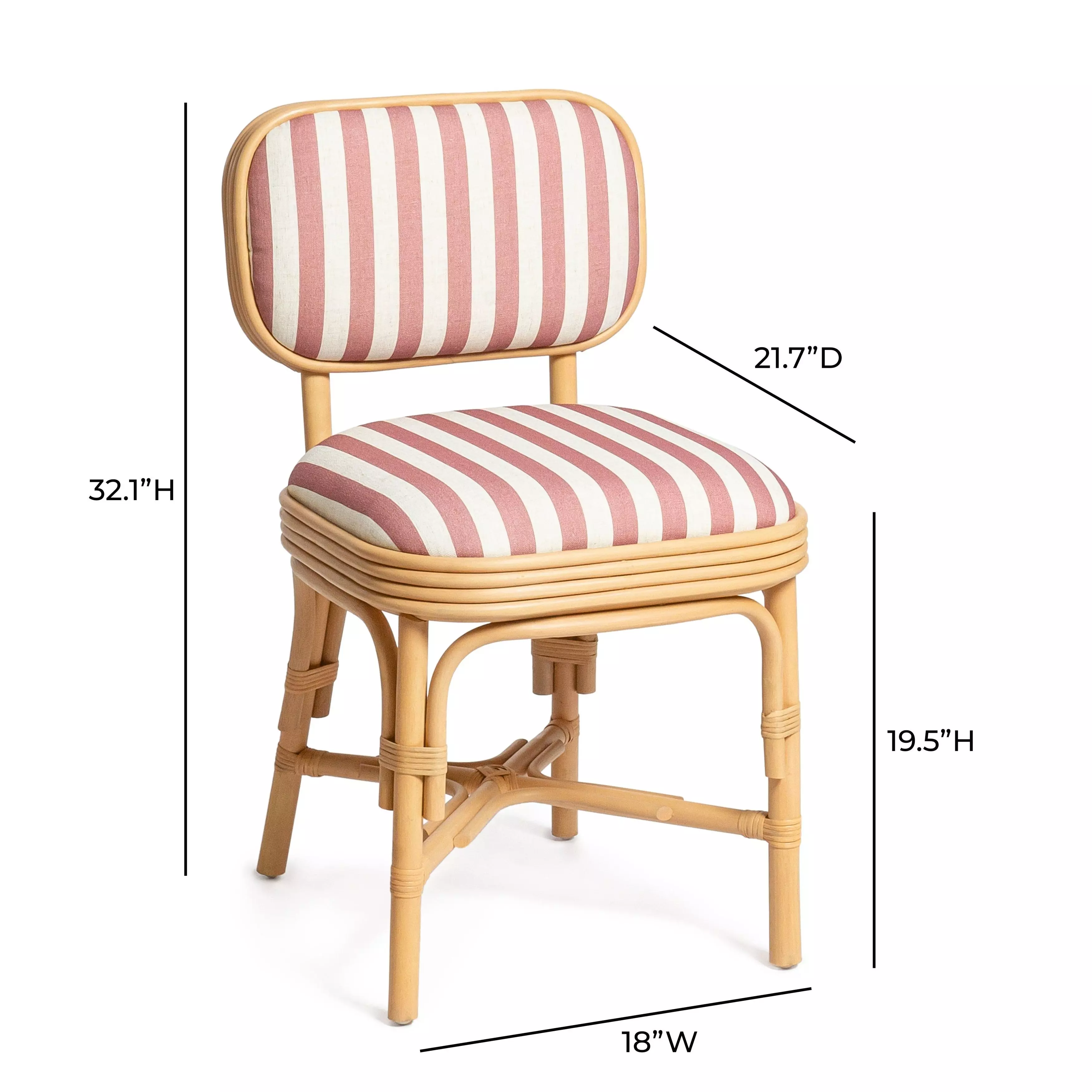 Dorine Cherry and White Performance Fabric Upholstered Dining Chair