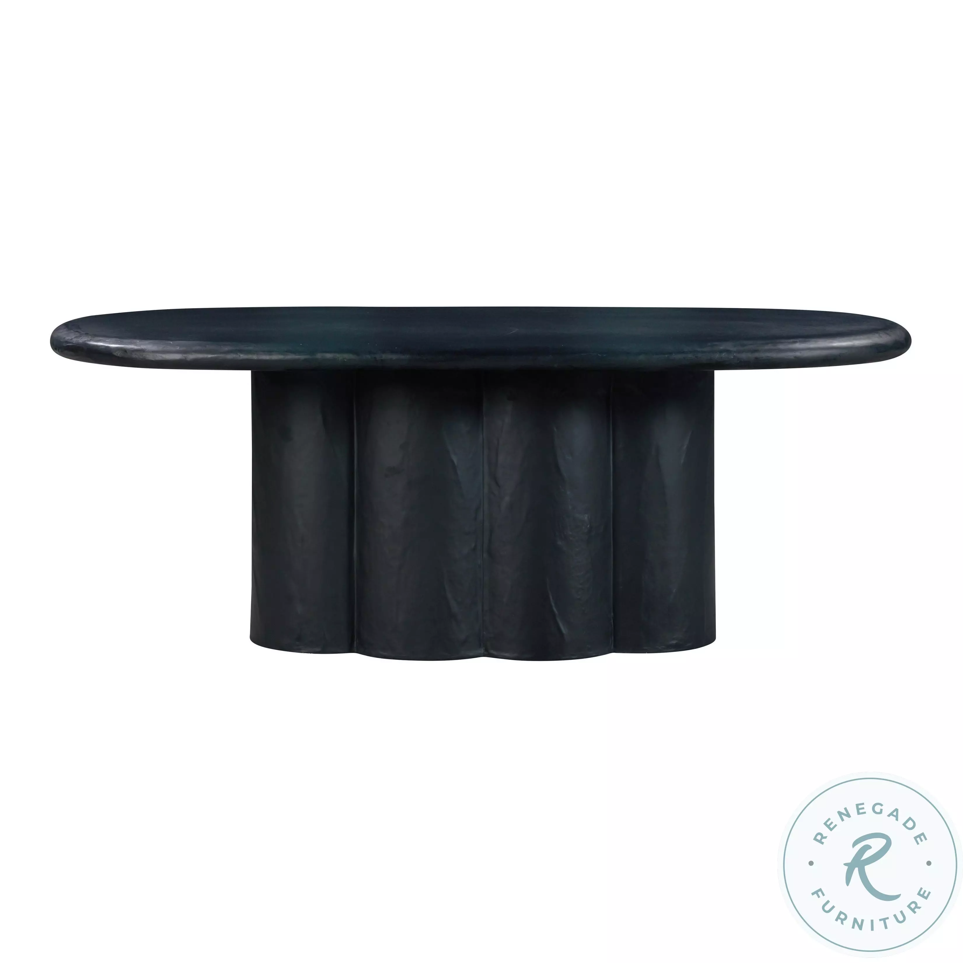 Elika Black Faux Plaster Oval Dining Table From Home Gallery
