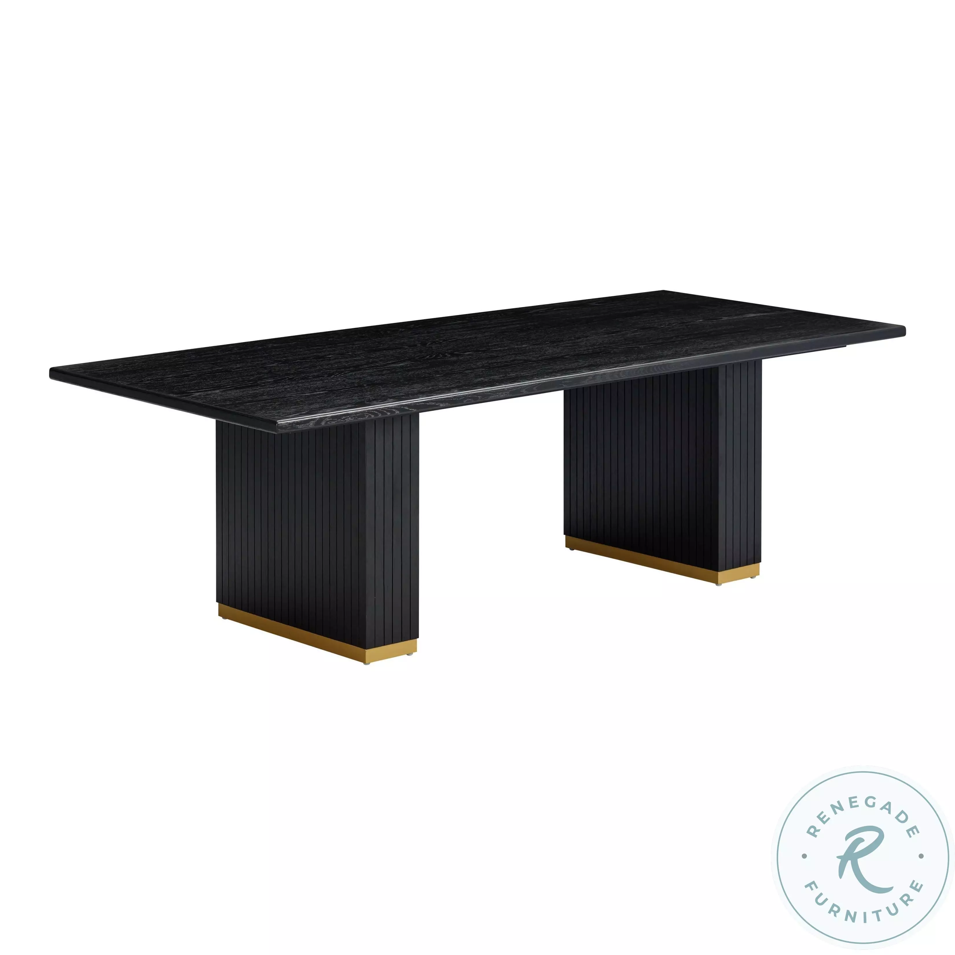 Chelsea Black Oak Rectangular Dining Table From TOV | Coleman