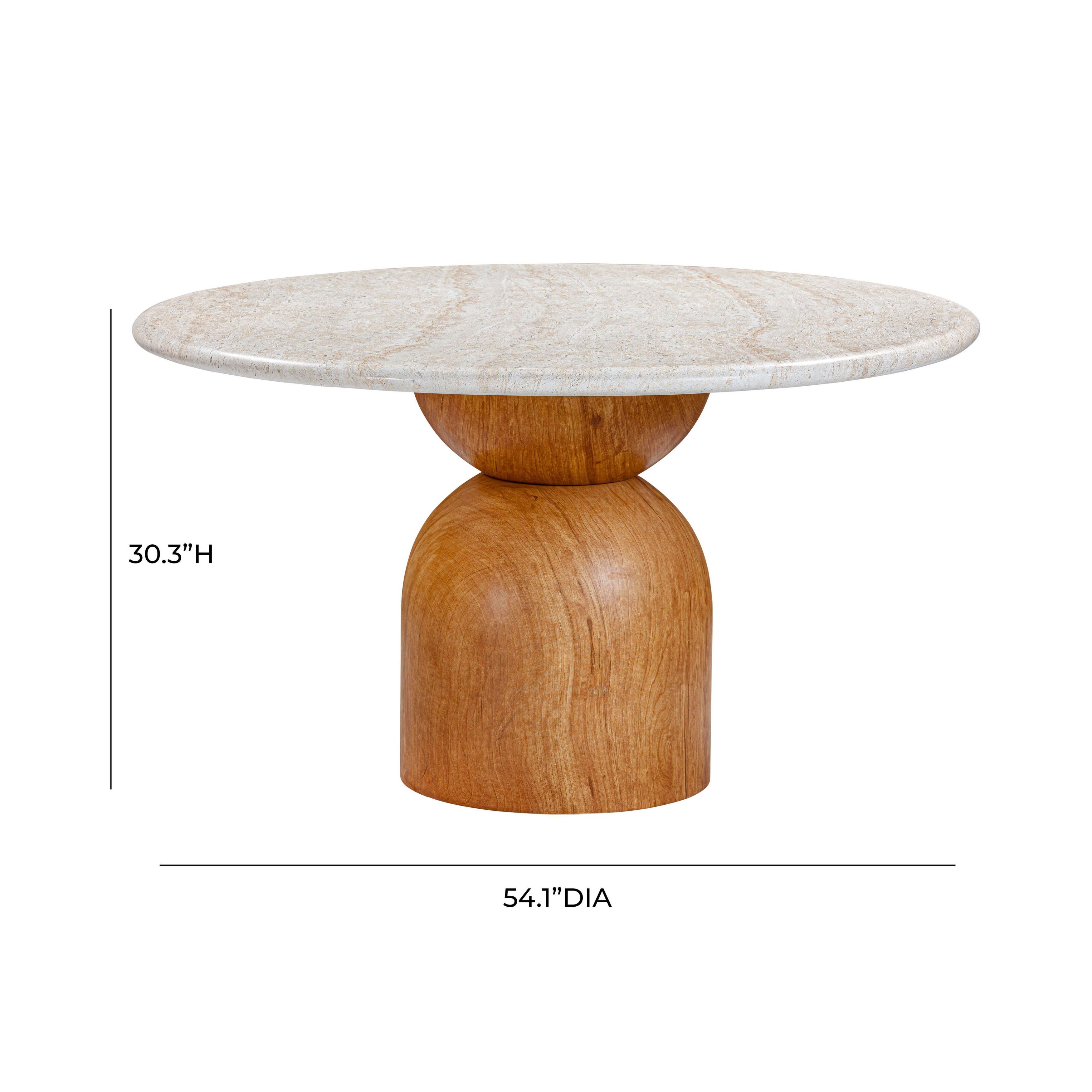 Cynthia Travertine Concrete 54" Round Dining Table