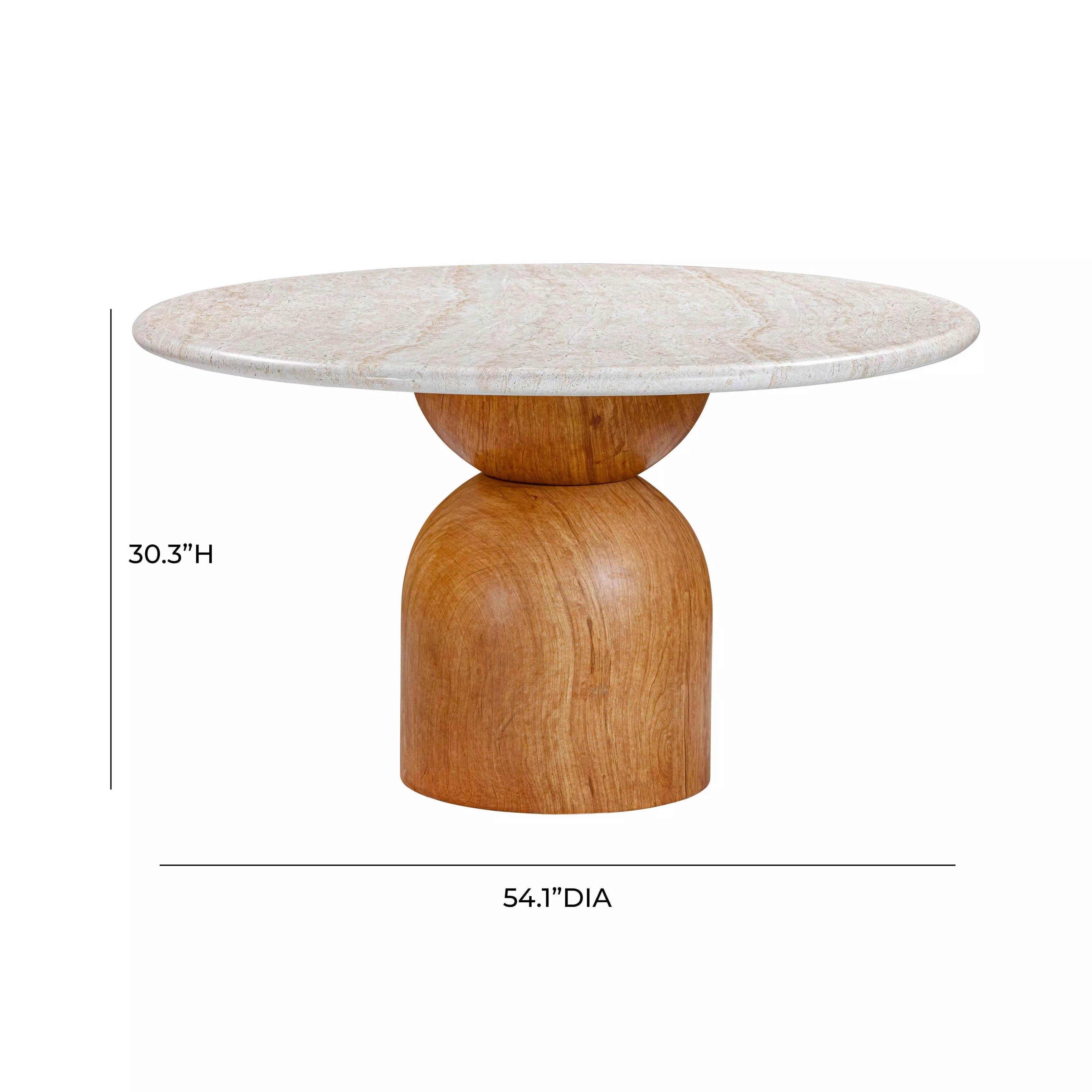 Cynthia Travertine Concrete 54" Round Dining Table