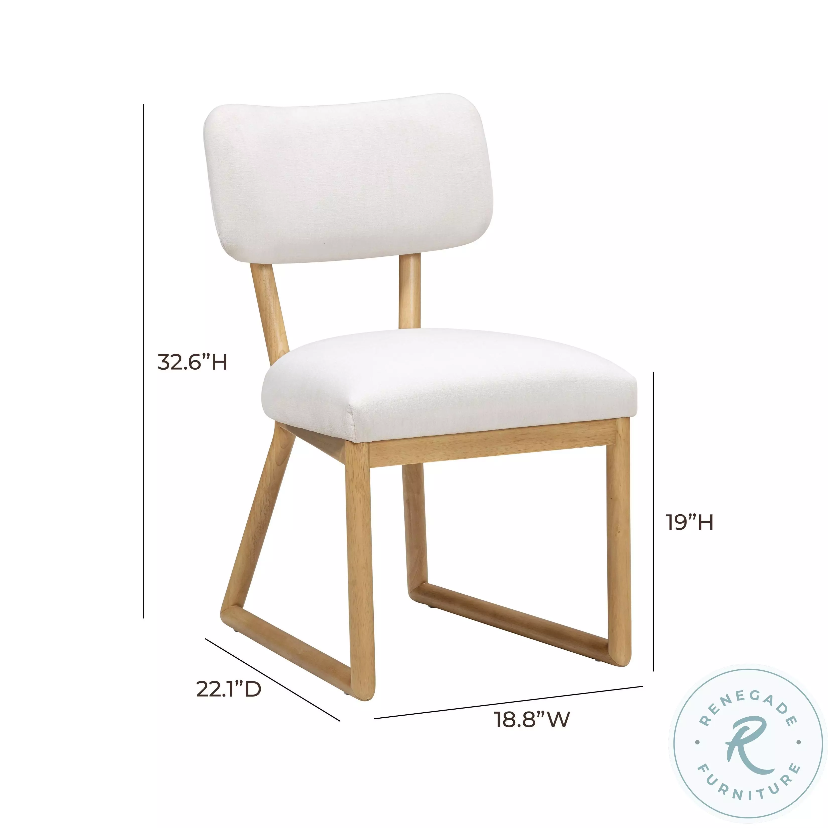 Bobbie Cream Performance Upcycled Fabric Dining Chair