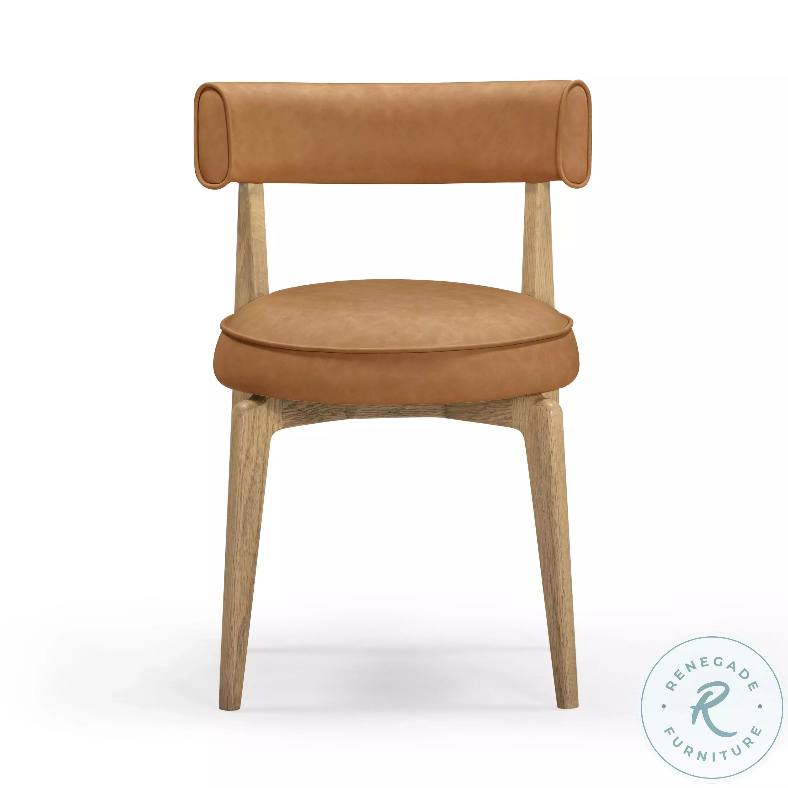 Nikita Saddle Brown Performance Vegan Leather Dining Chair From