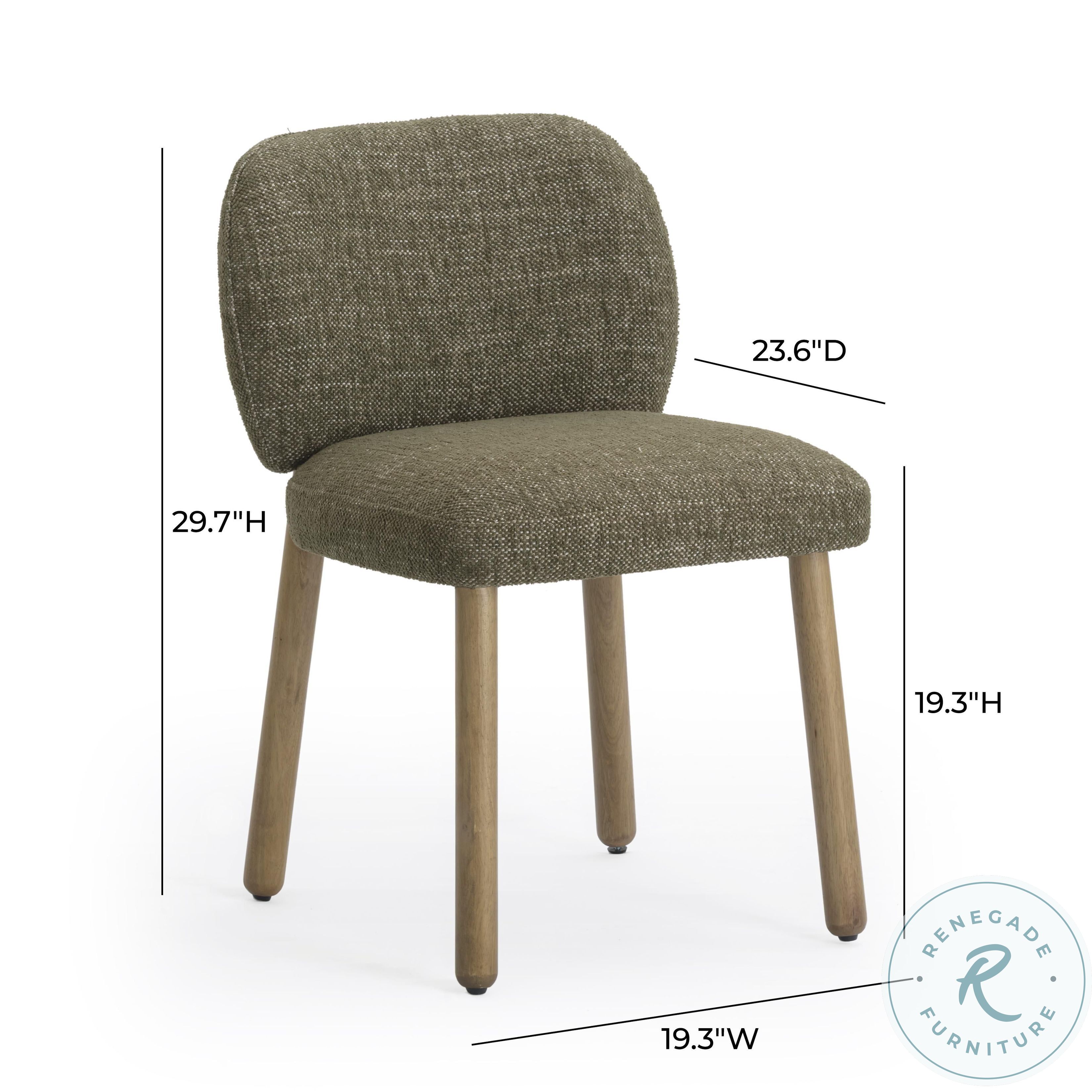 Foxy Olive Green Textured Performance Fabric Dining Chair