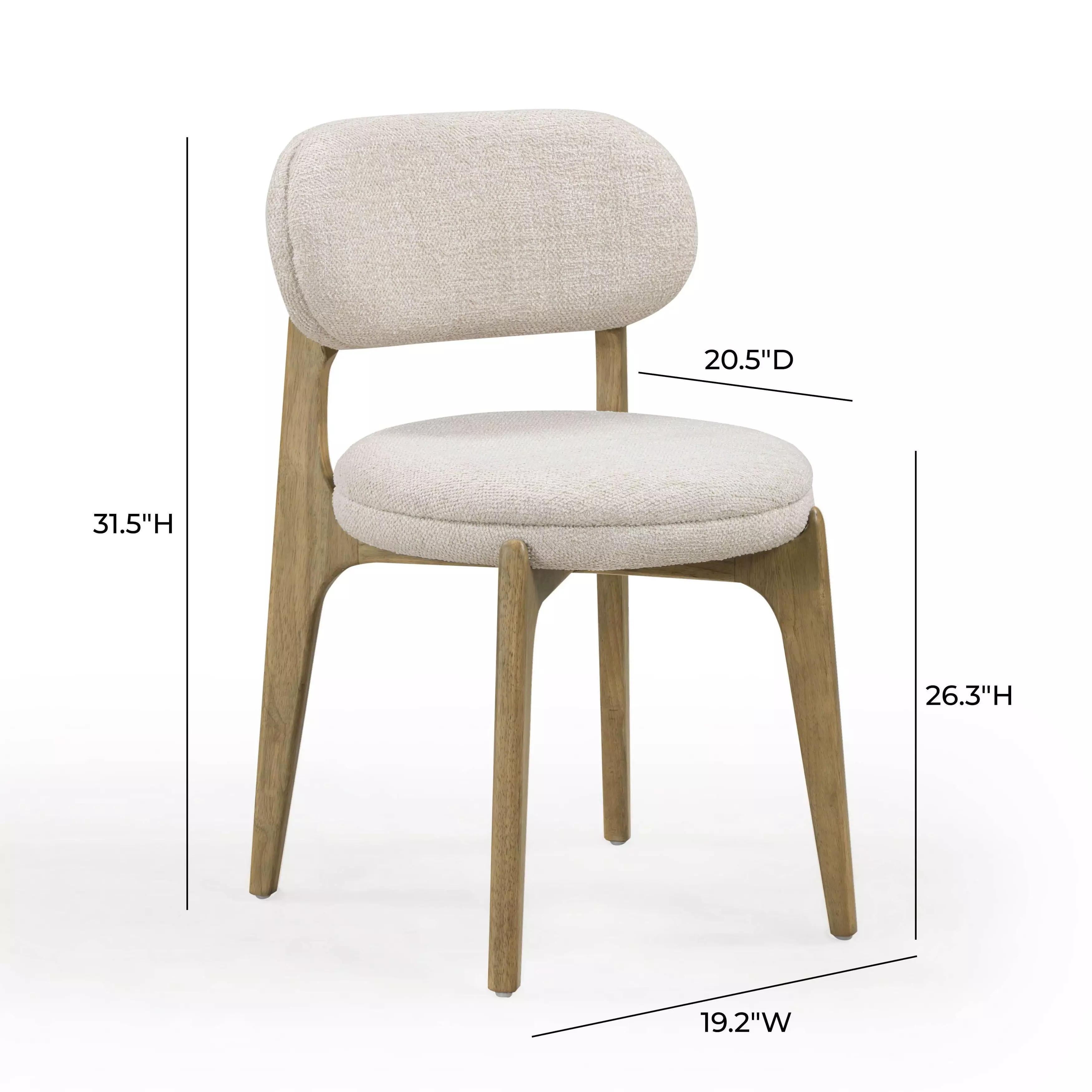 Carnation Cream Performance Fabric Upholstered Dining Chair