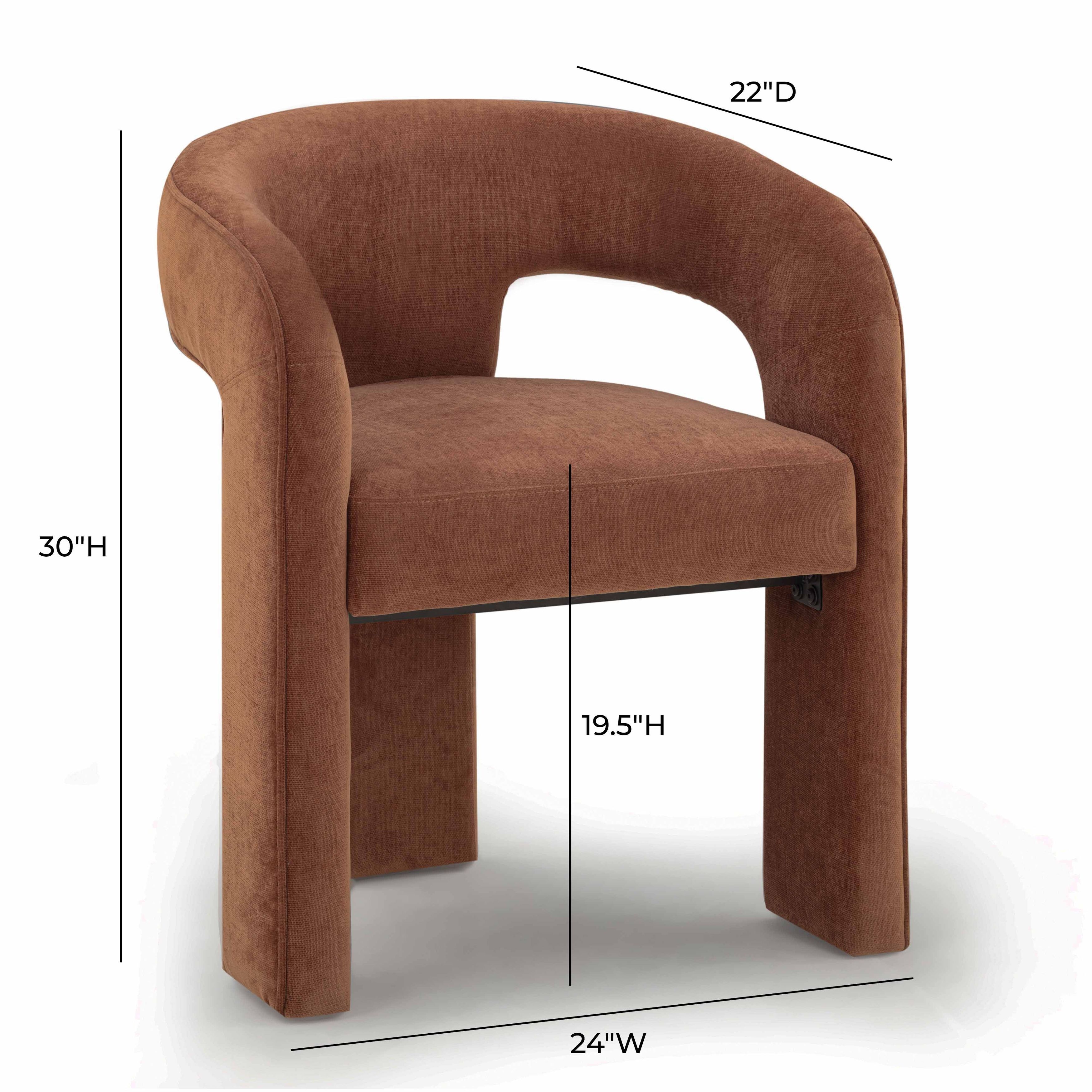 Malone Rust Red Performance Fabric Upholstered Dining Chair