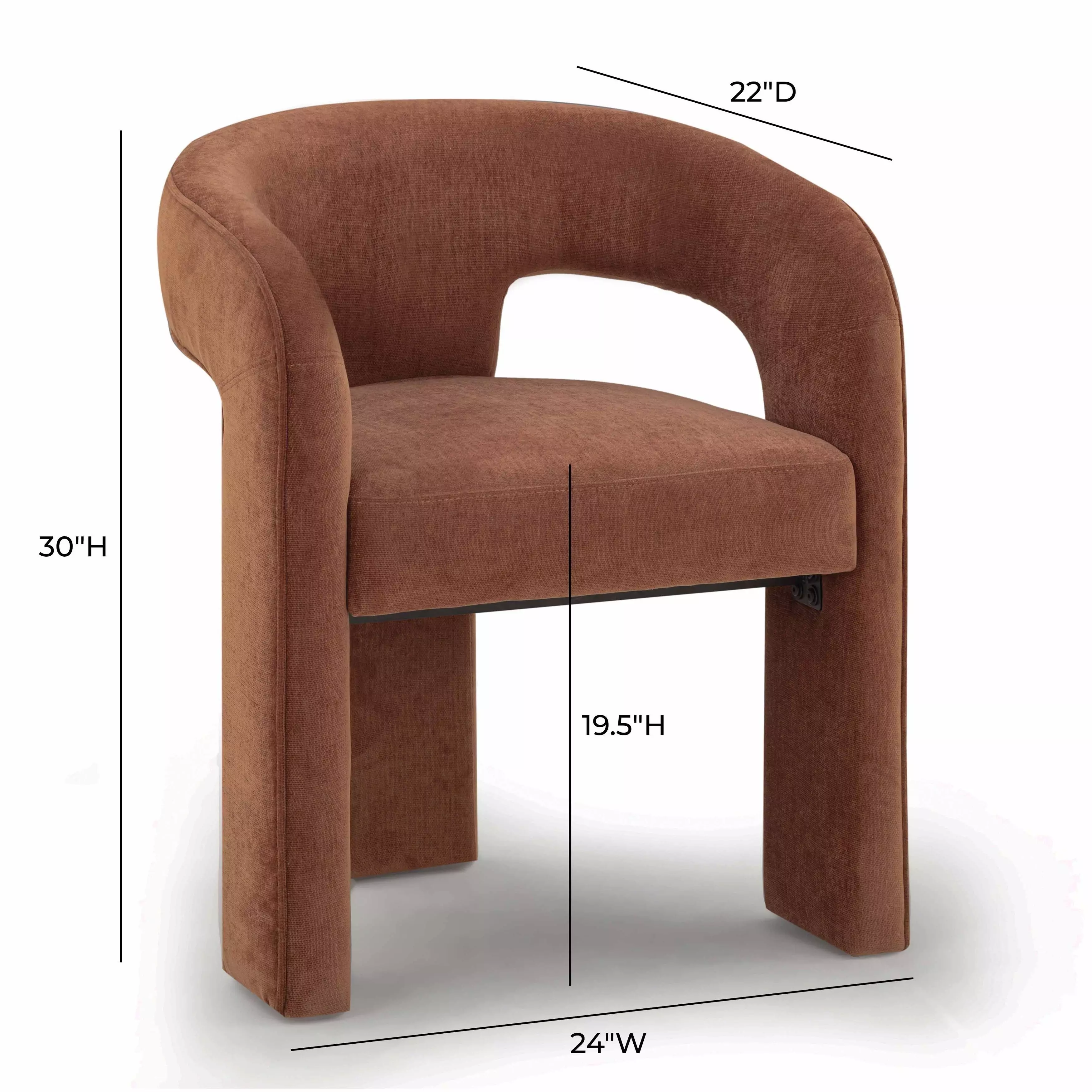 Malone Rust Red Performance Fabric Upholstered Dining Chair