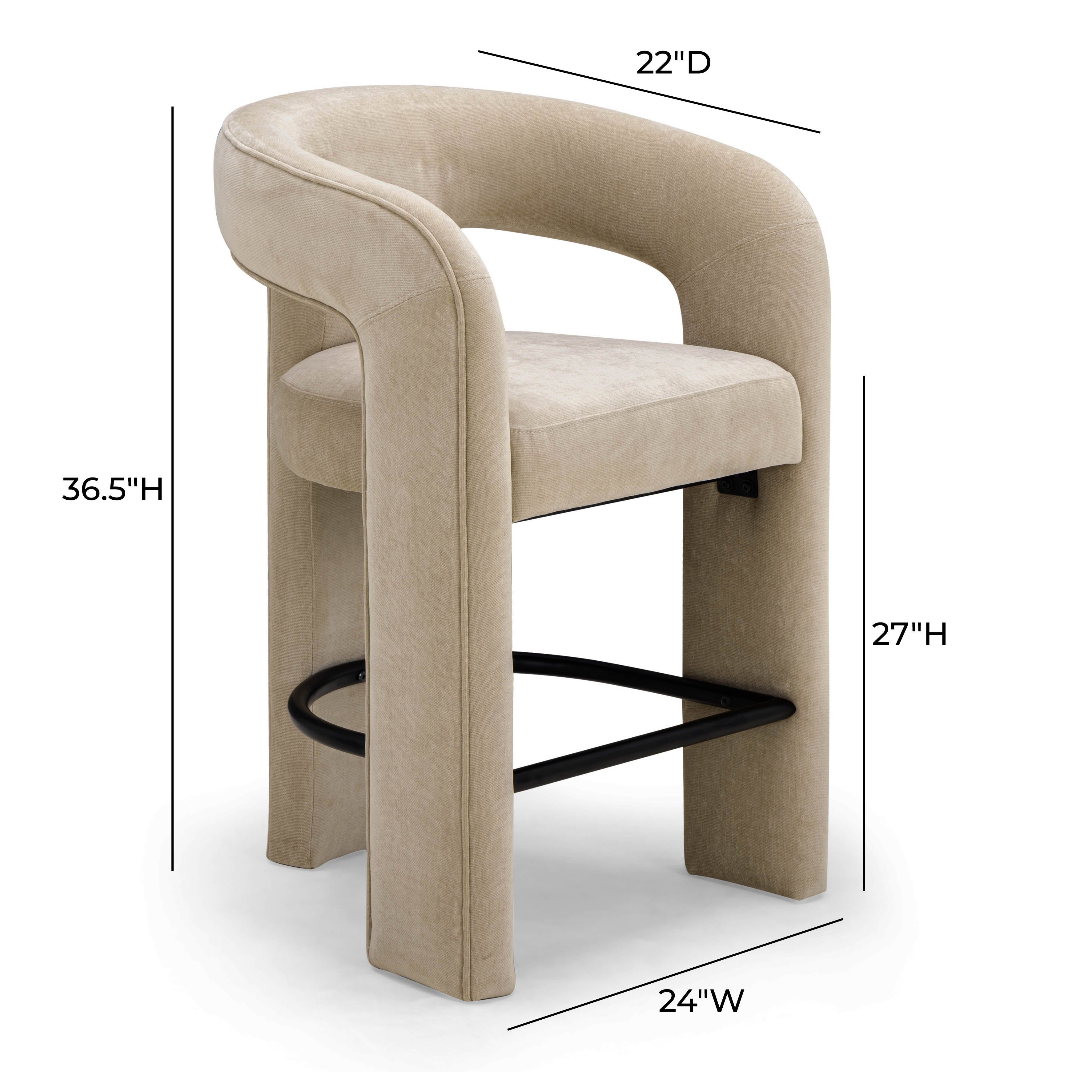 Malone Taupe Performance Fabric Upholstered Counter Height Stool