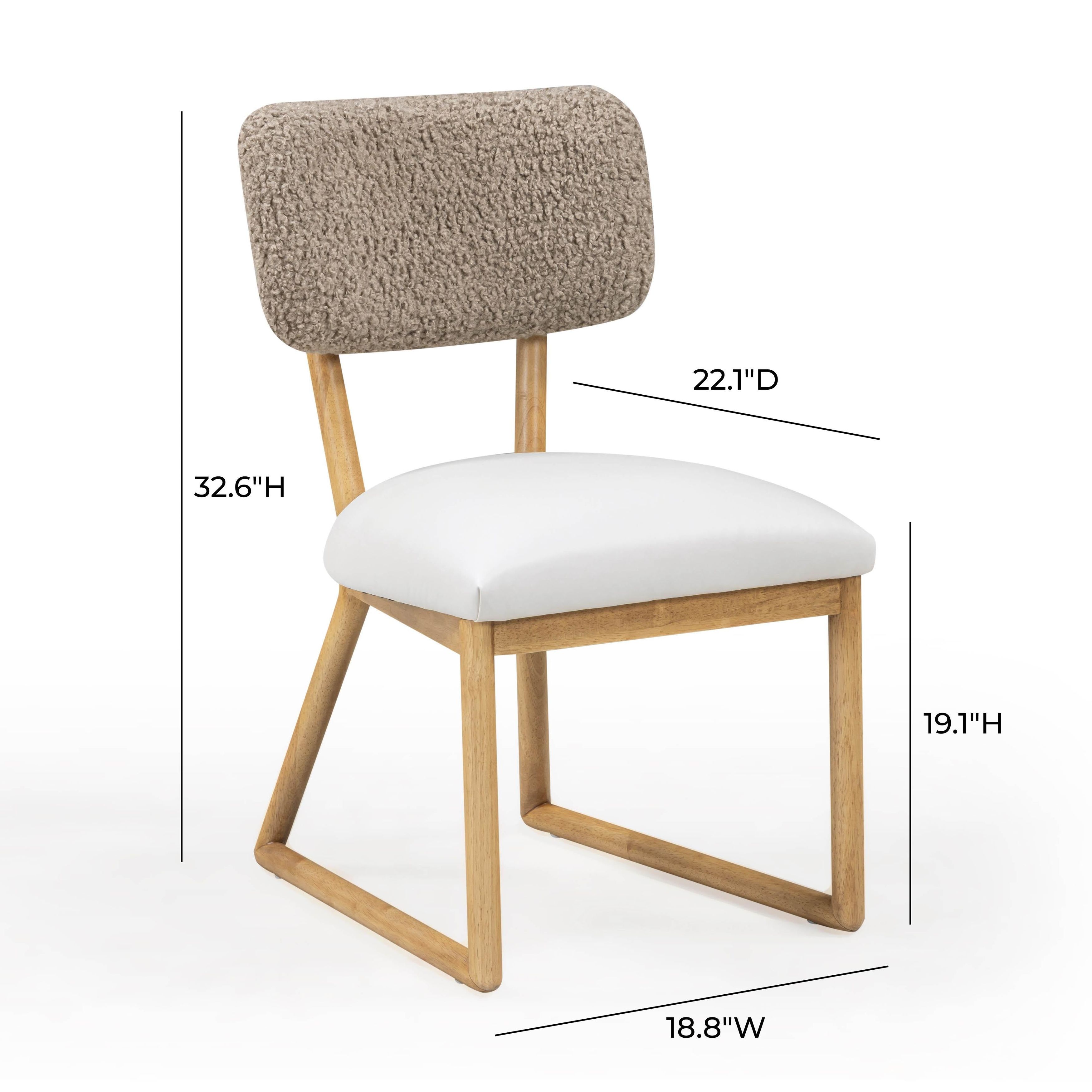 Bobbie Cream and Gray Performance Fabric Upholstered Dining Chair