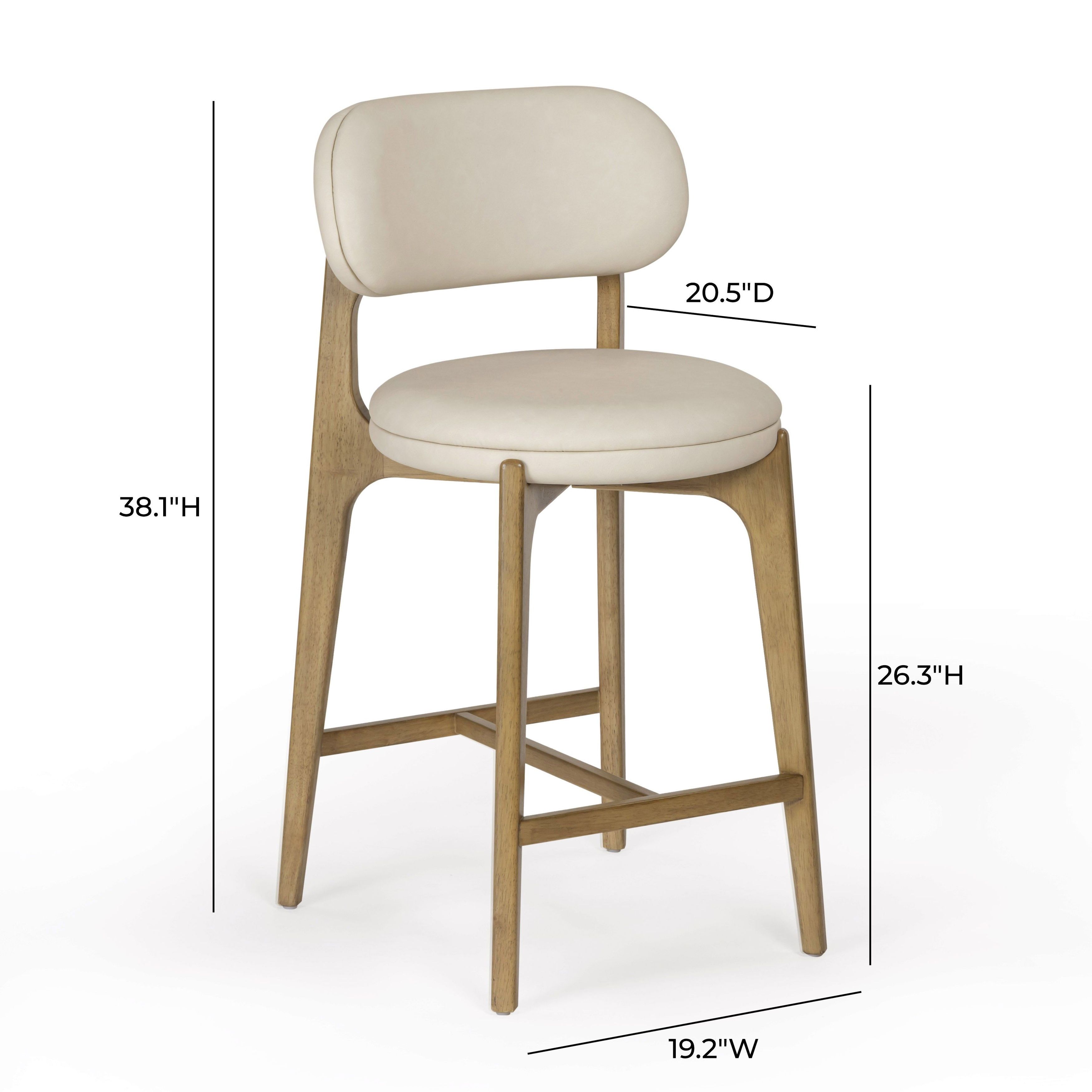 Carnation Cream Upholstered Counter Height Stool
