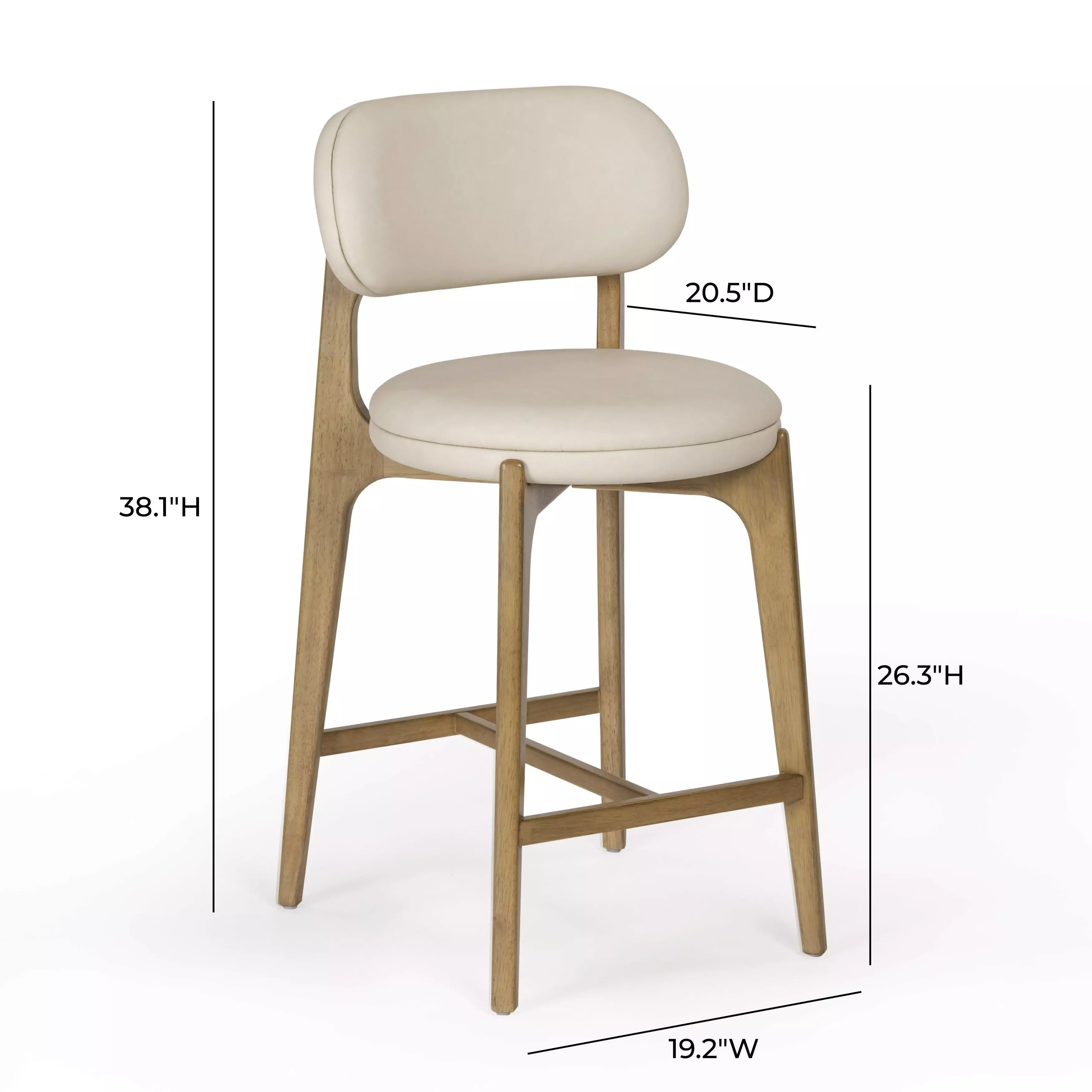 Carnation Cream Upholstered Counter Height Stool