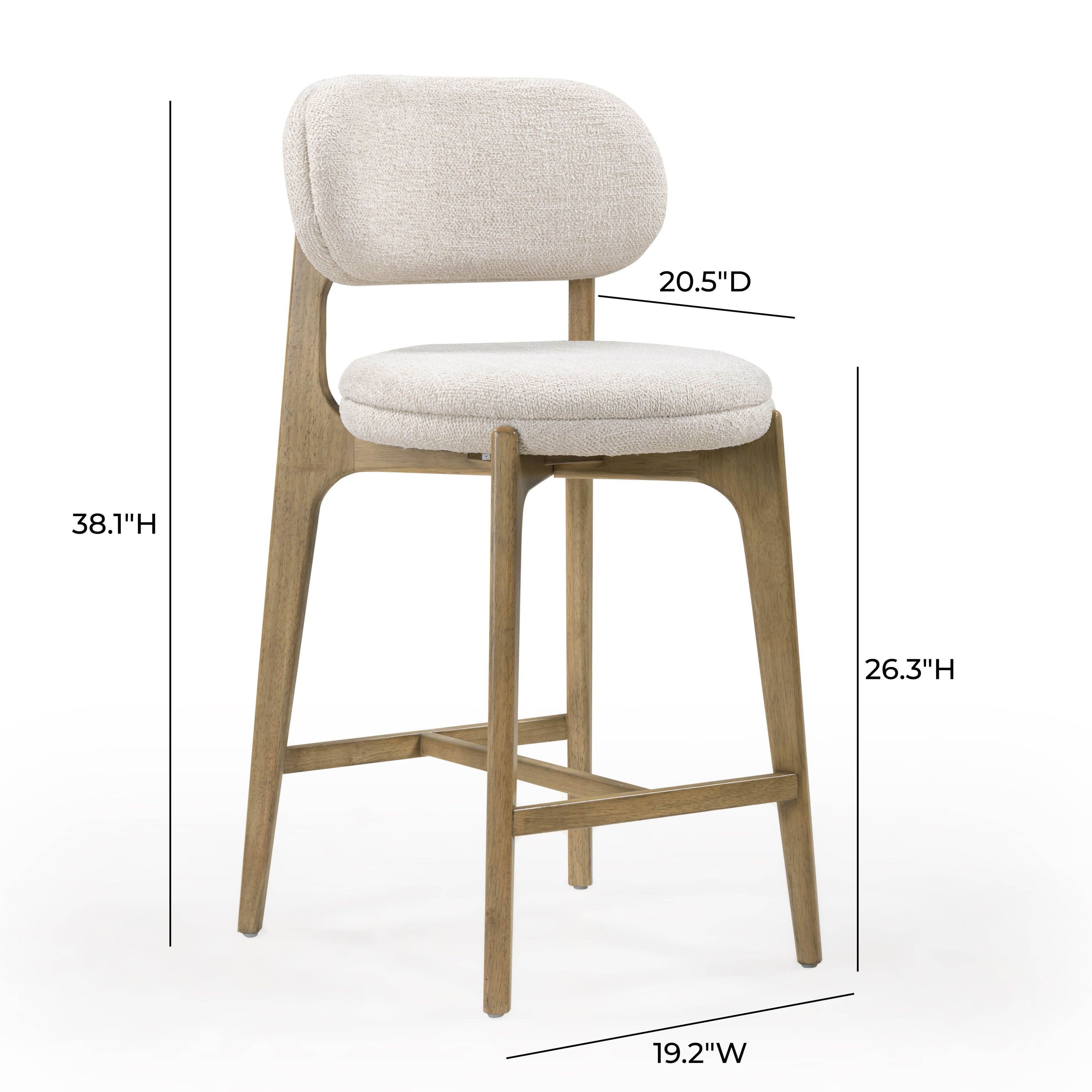 Carnation Cream Performance Fabric Upholstered Counter Height Stool