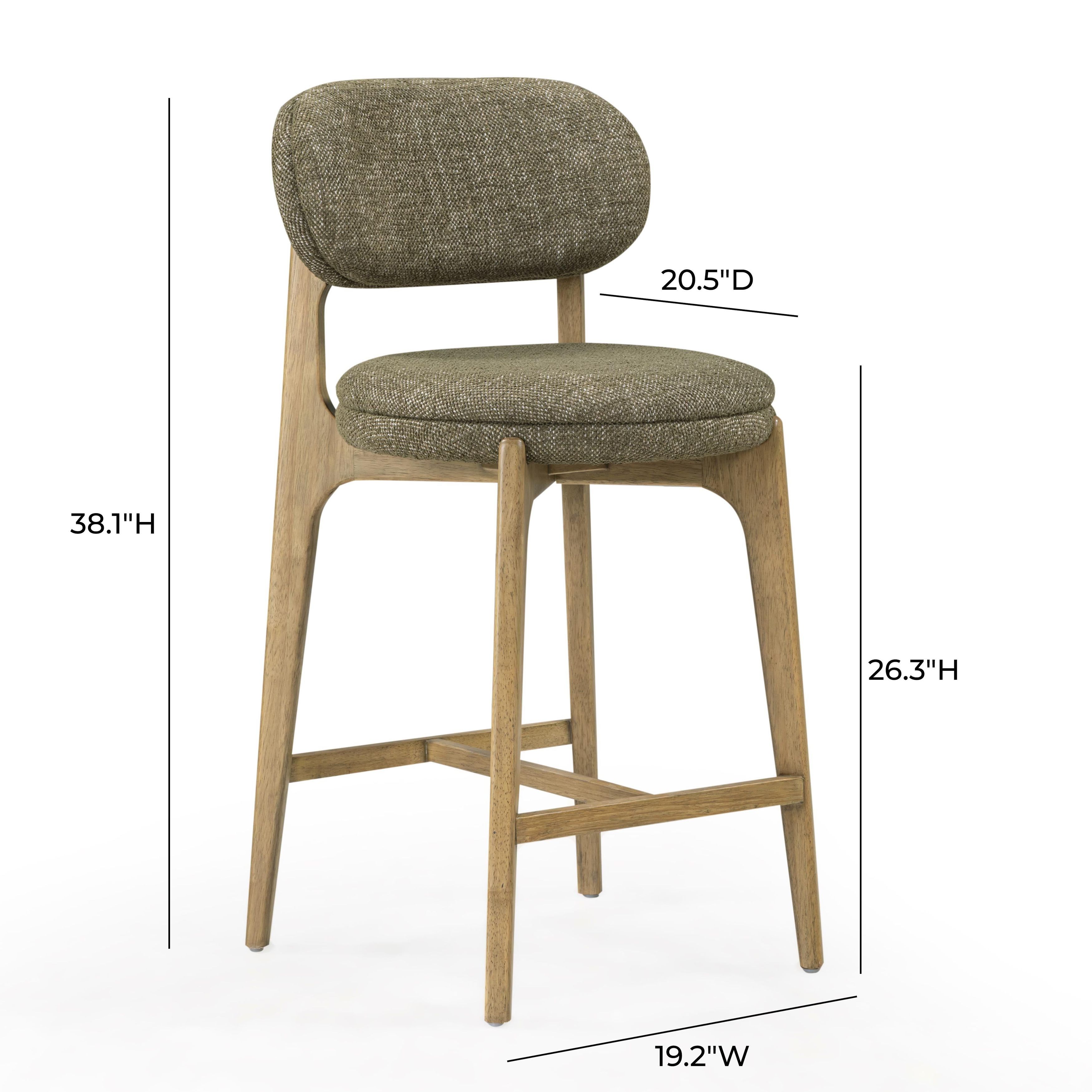 Carnation Forest Green Performance Fabric Upholstered Counter Height Stool