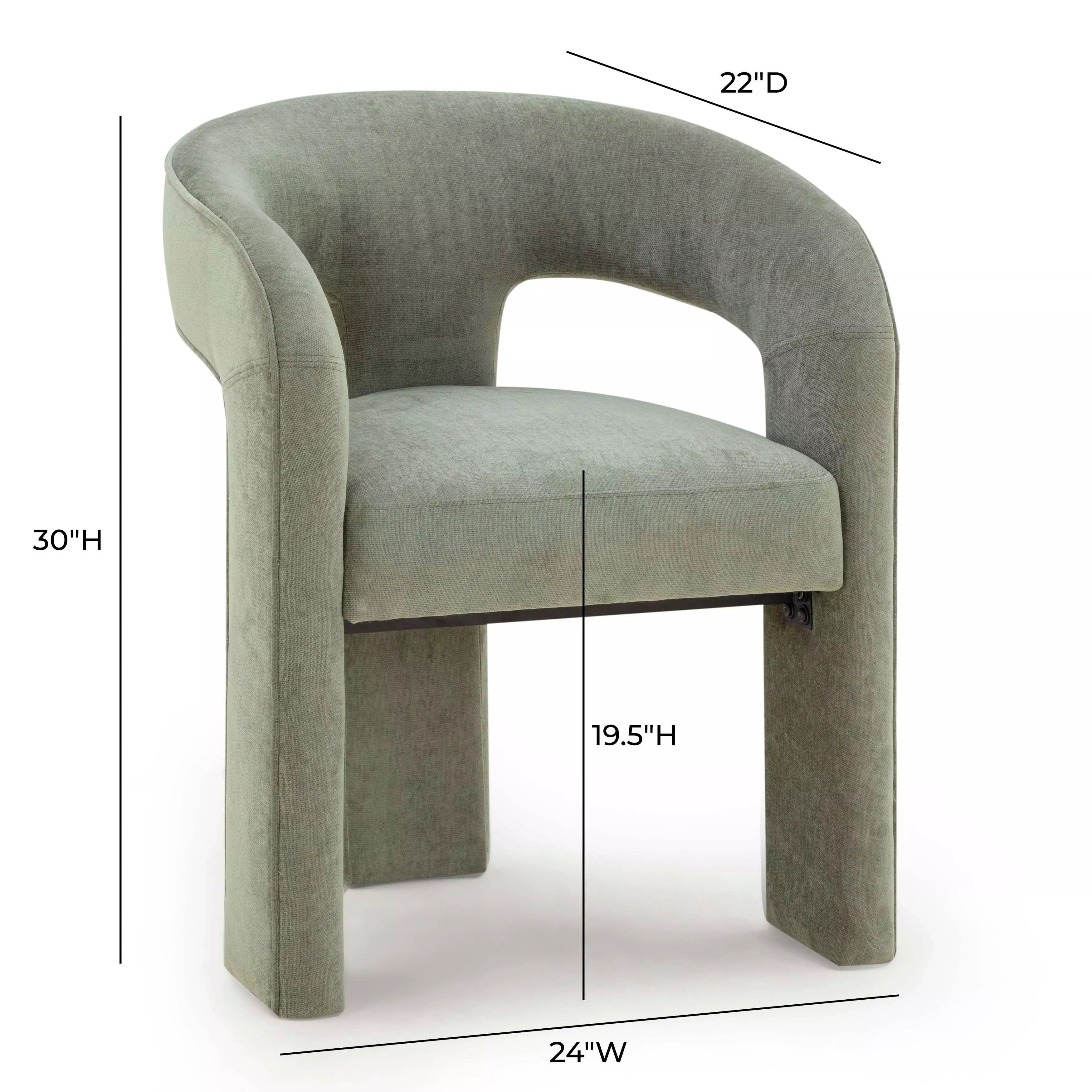 Malone Green Performance Fabric Upholstered Dining Chair
