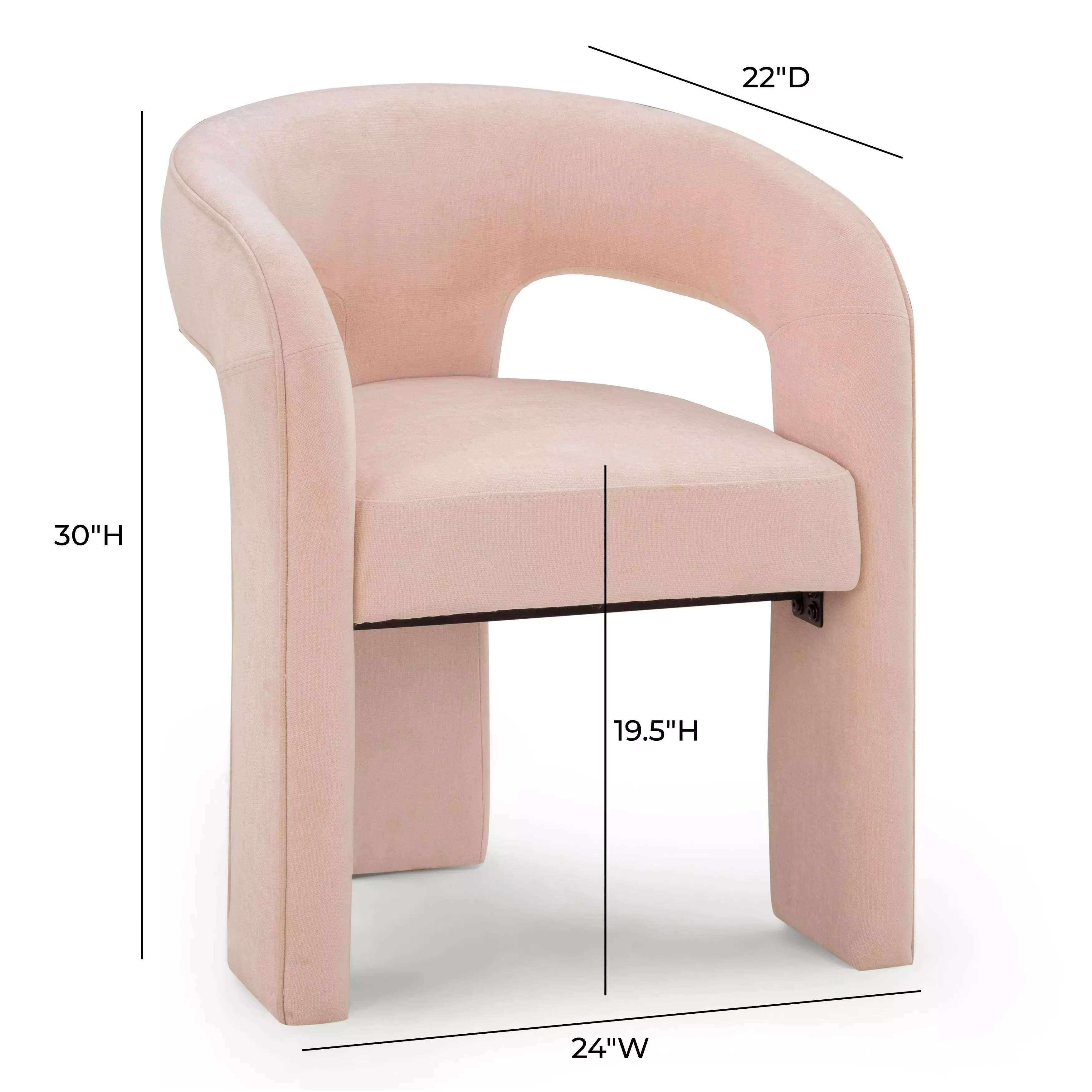 Malone Blush Performance Fabric Upholstered Dining Chair