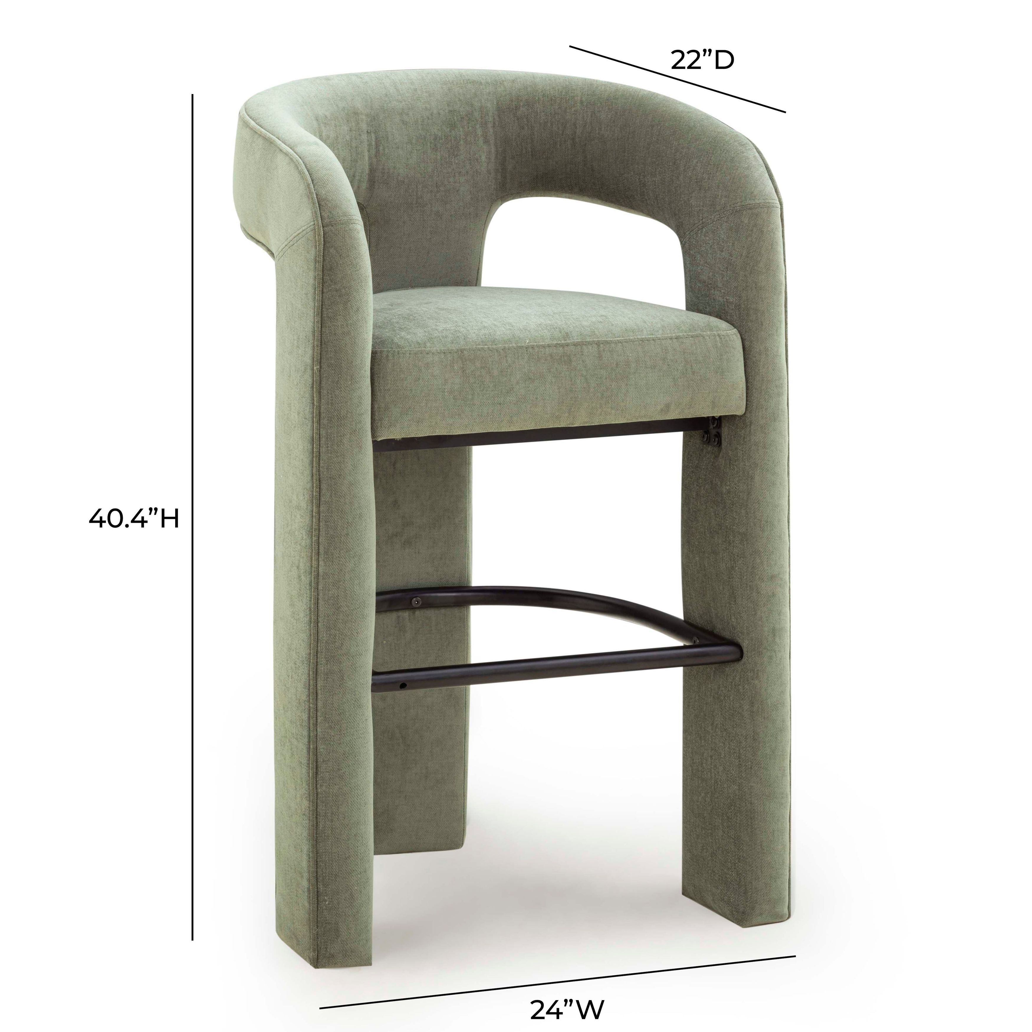 Malone Green Performance Fabric Upholstered Bar Stool