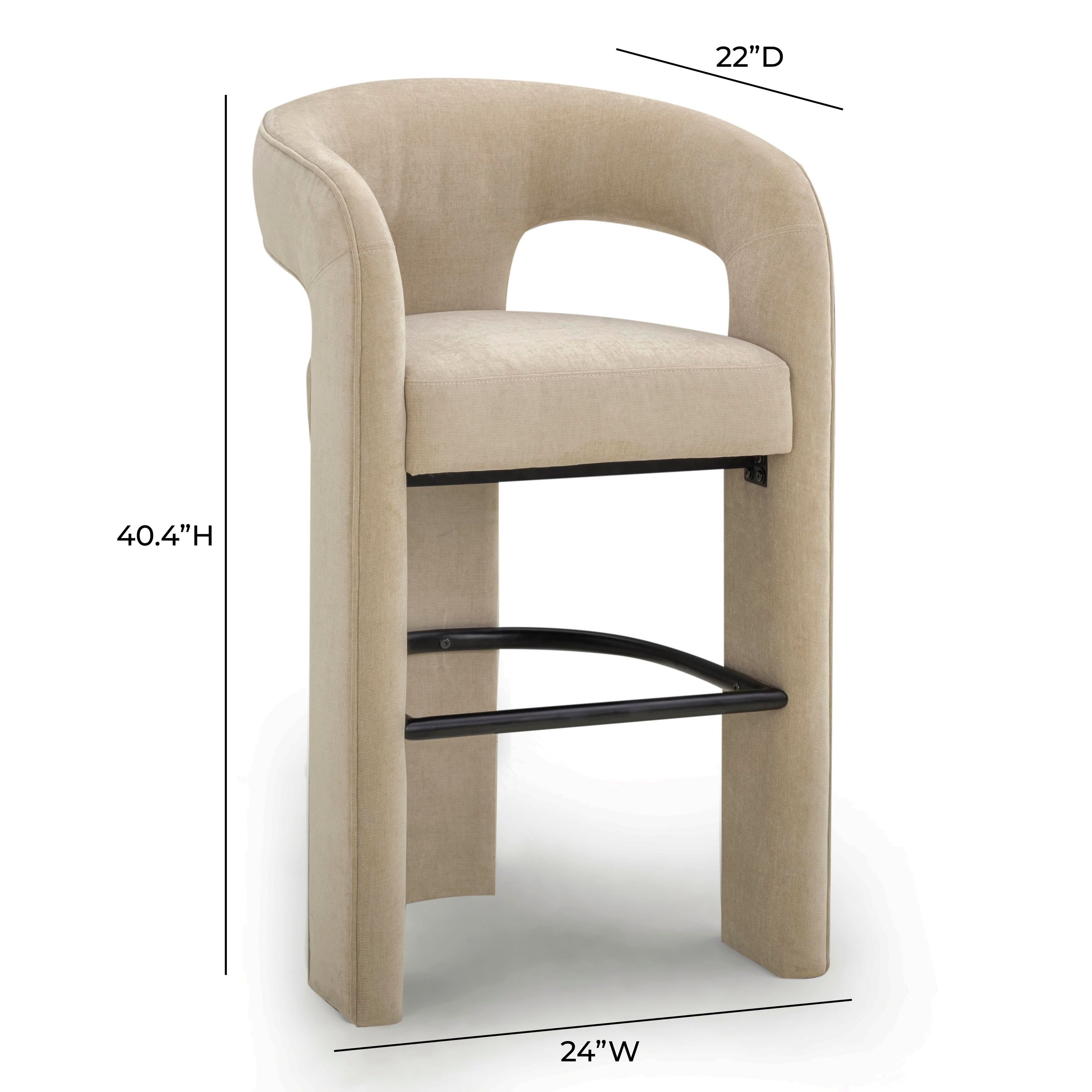 Malone Taupe Performance Fabric Upholstered Bar Stool
