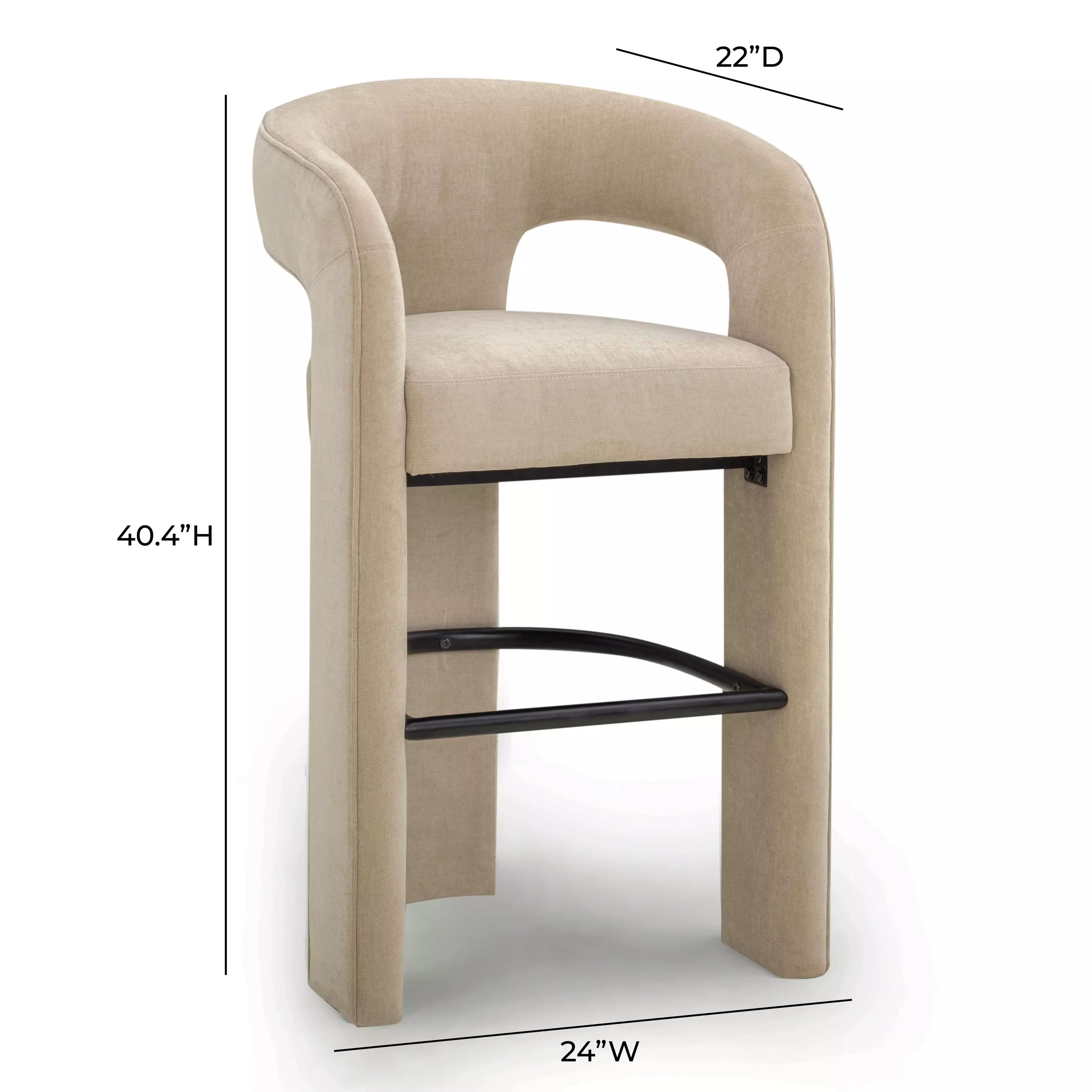 Malone Taupe Performance Fabric Upholstered Bar Stool