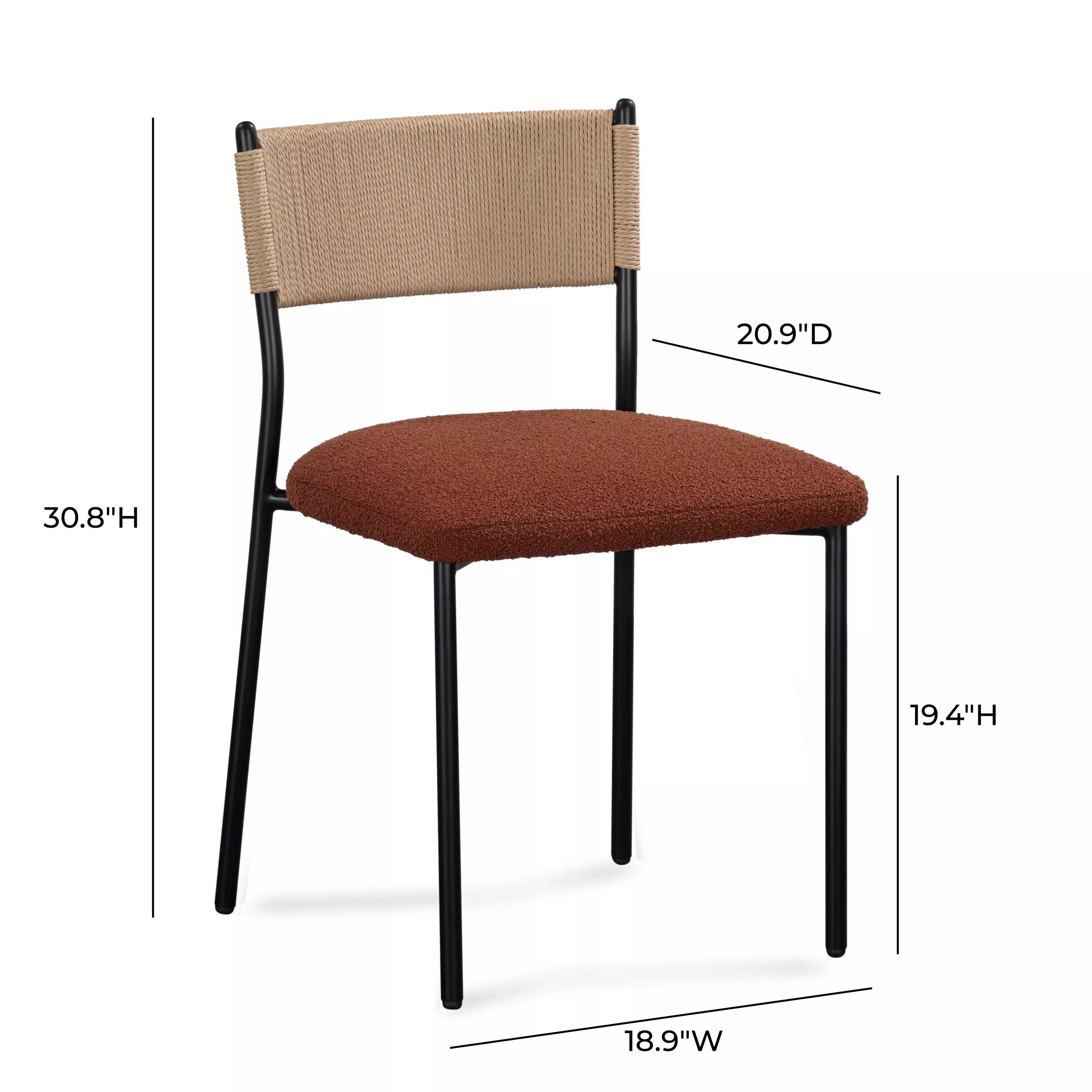 Celine Maroon Performance Fabric Upholstered Dining Chair Set of 2