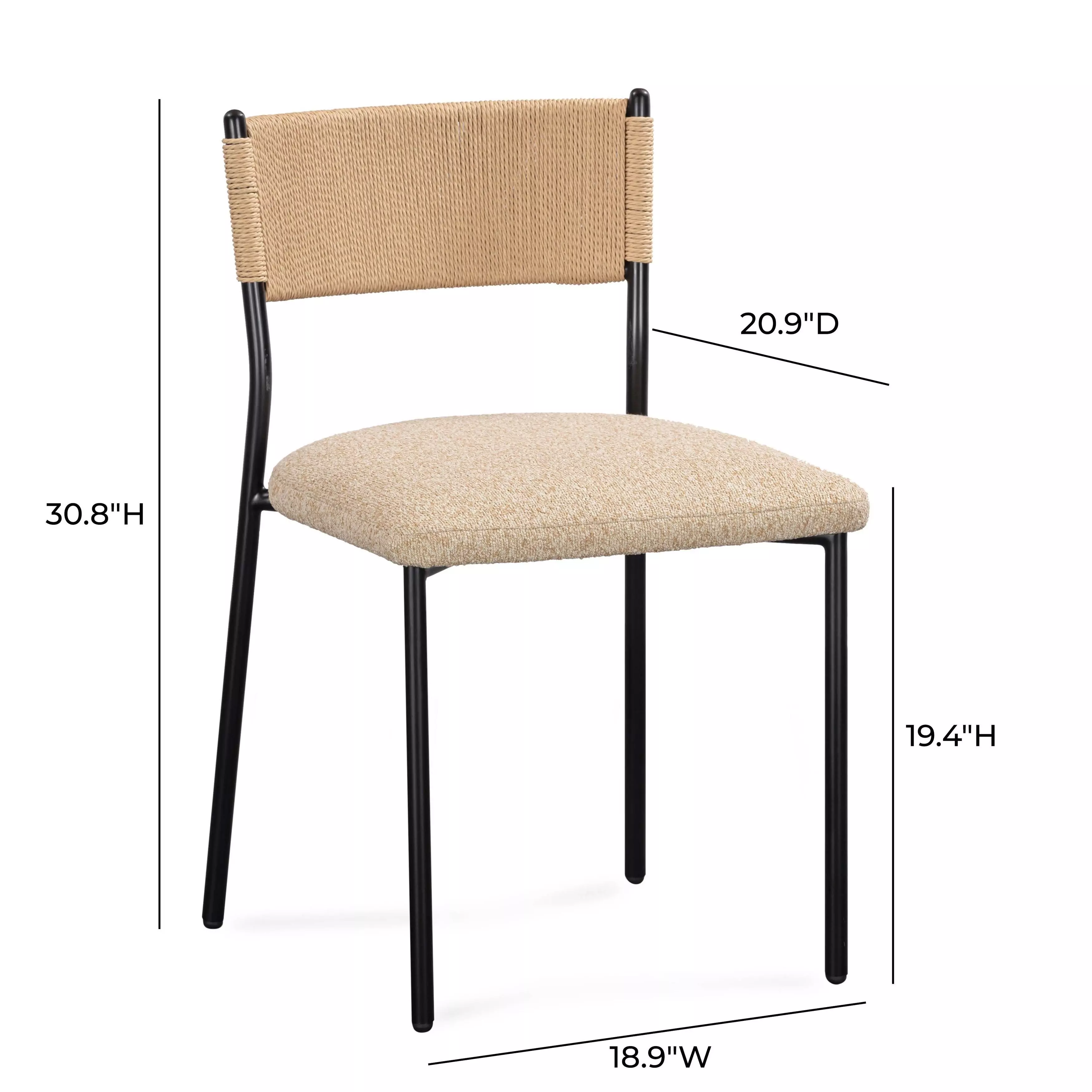 Celine Tan Performance Fabric Upholstered Dining Chair Set of 2