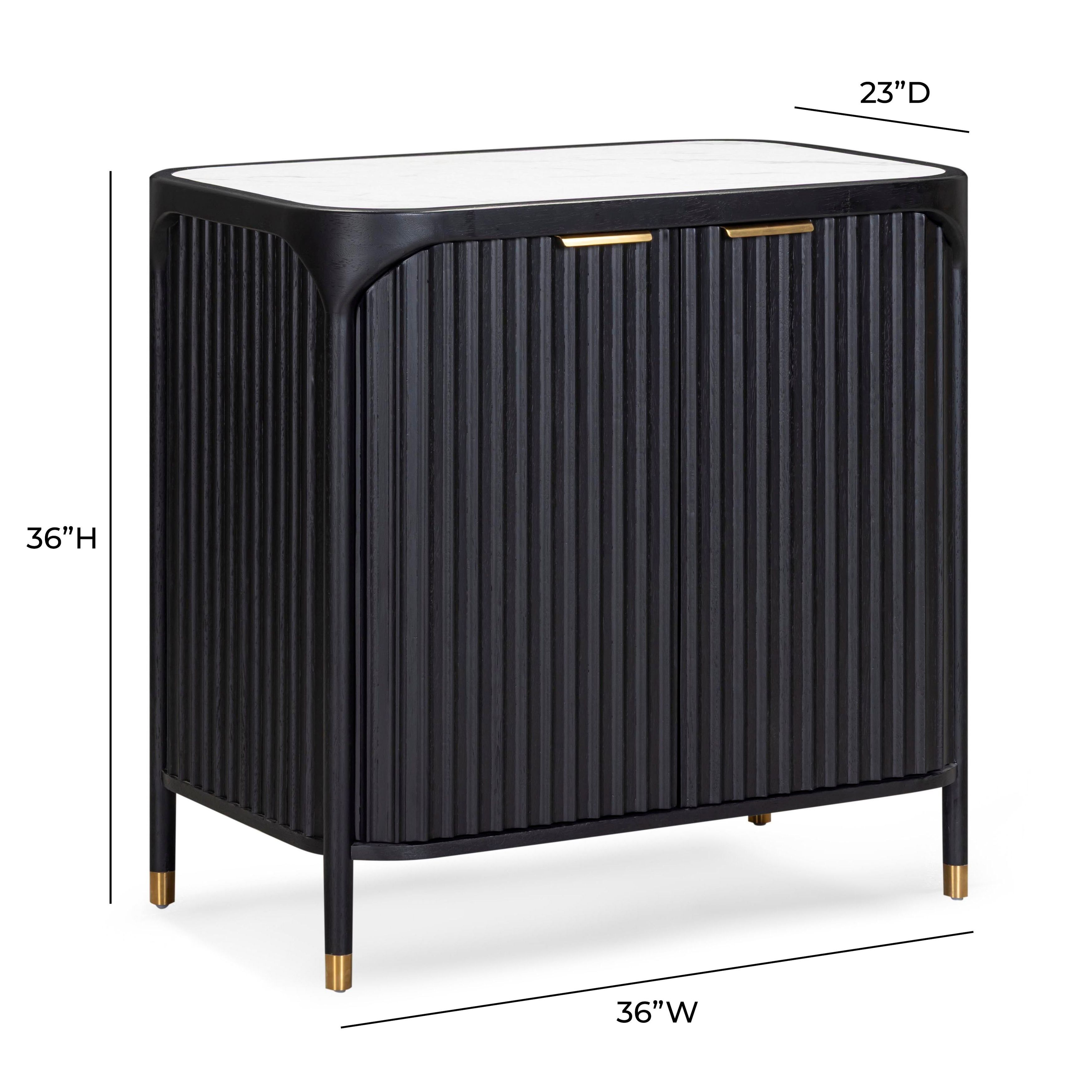 Yaha Black and White 2 Door Bar Cabinet