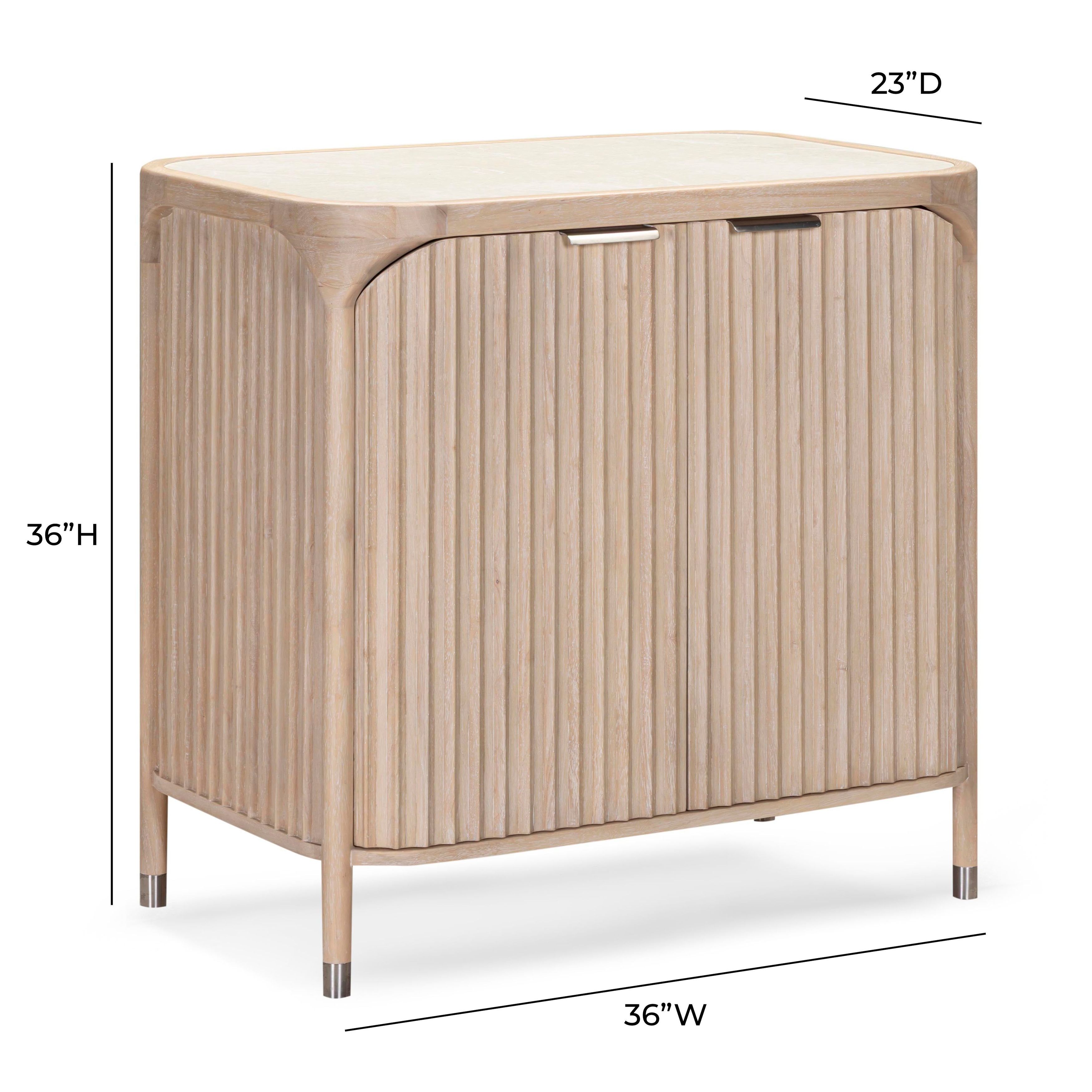Yaha Natural and White 2 Door Bar Cabinet