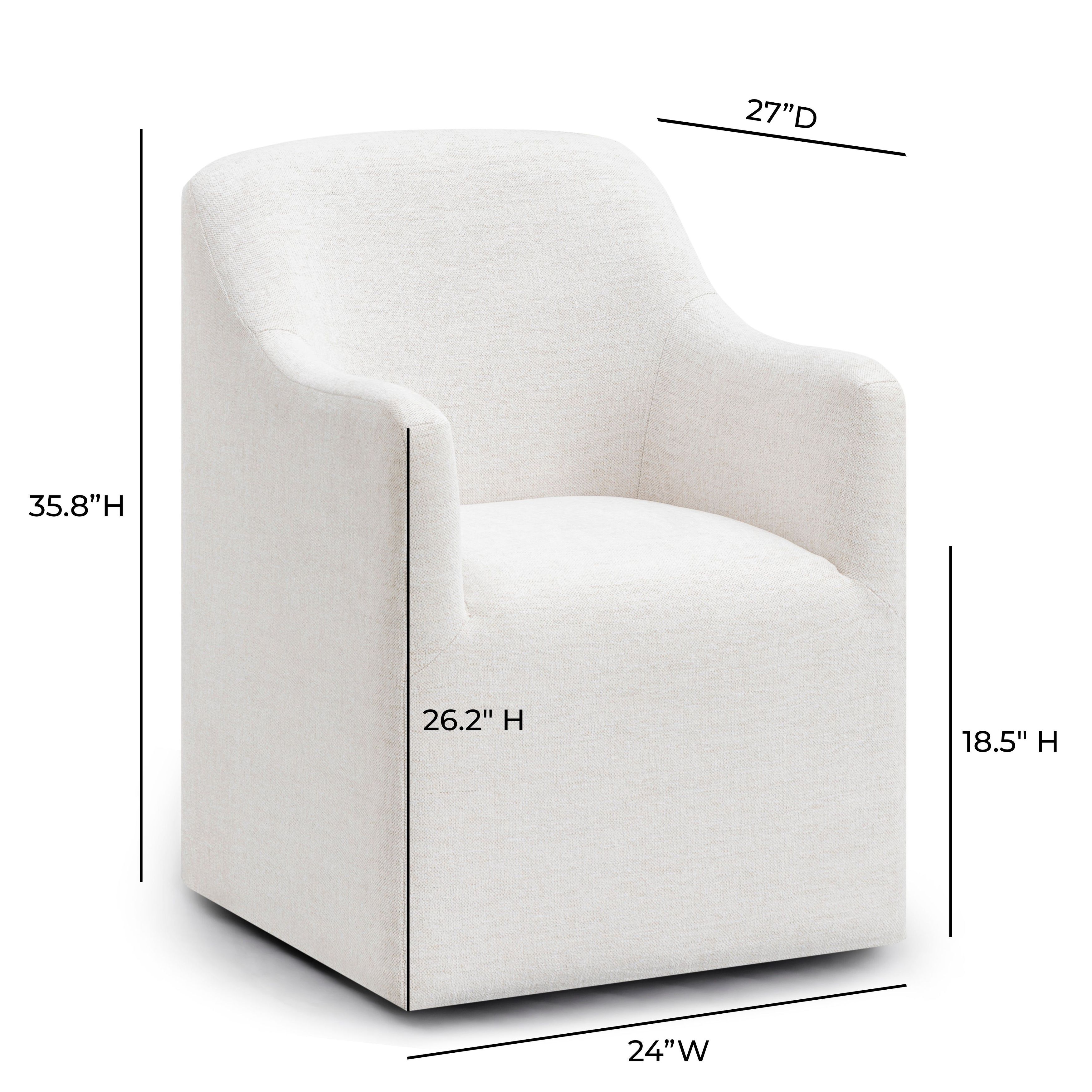 Helena Off White Performance Fabric Upholstered Dining Chair