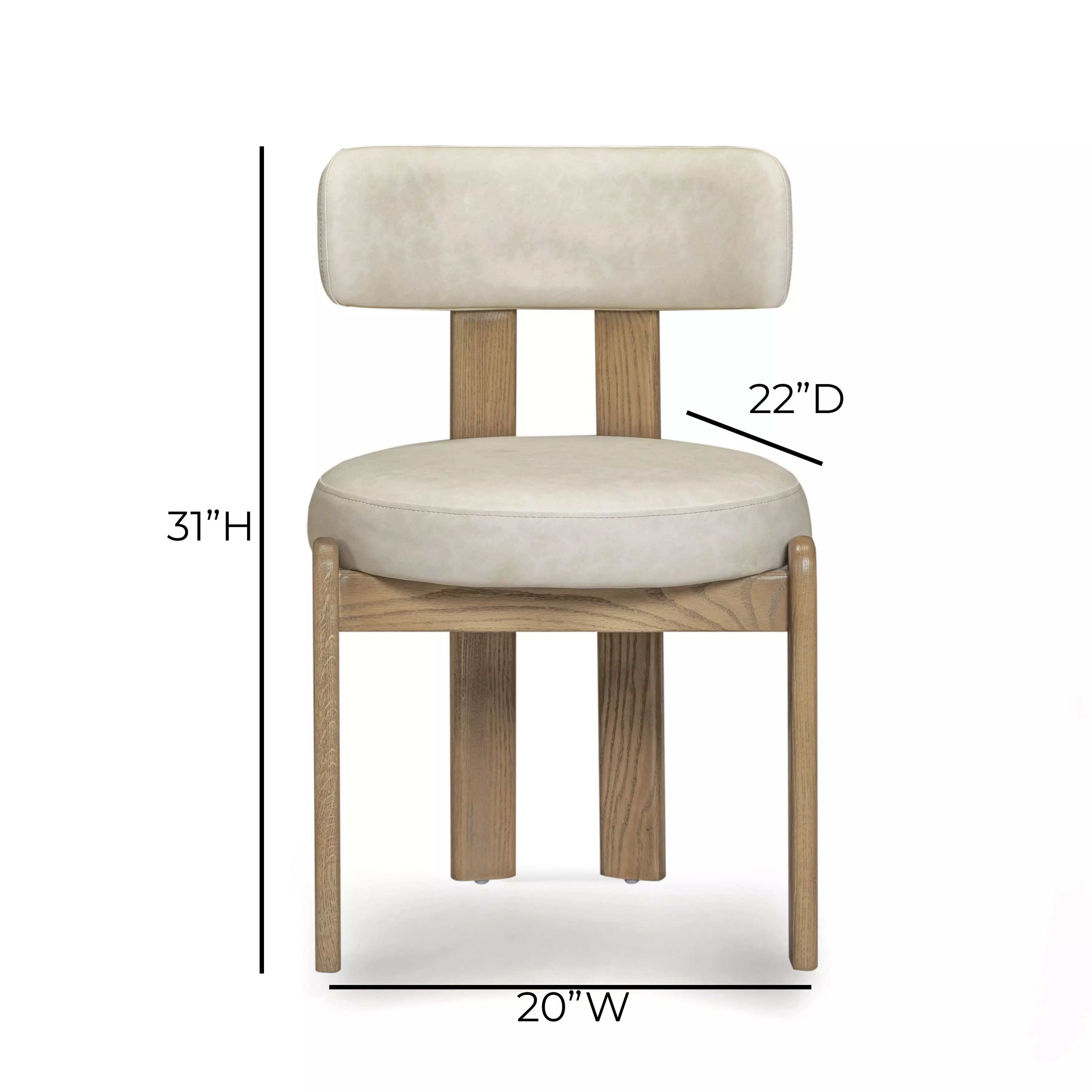 Odessa Cream Vegan Upholstered Leather Dining Chair