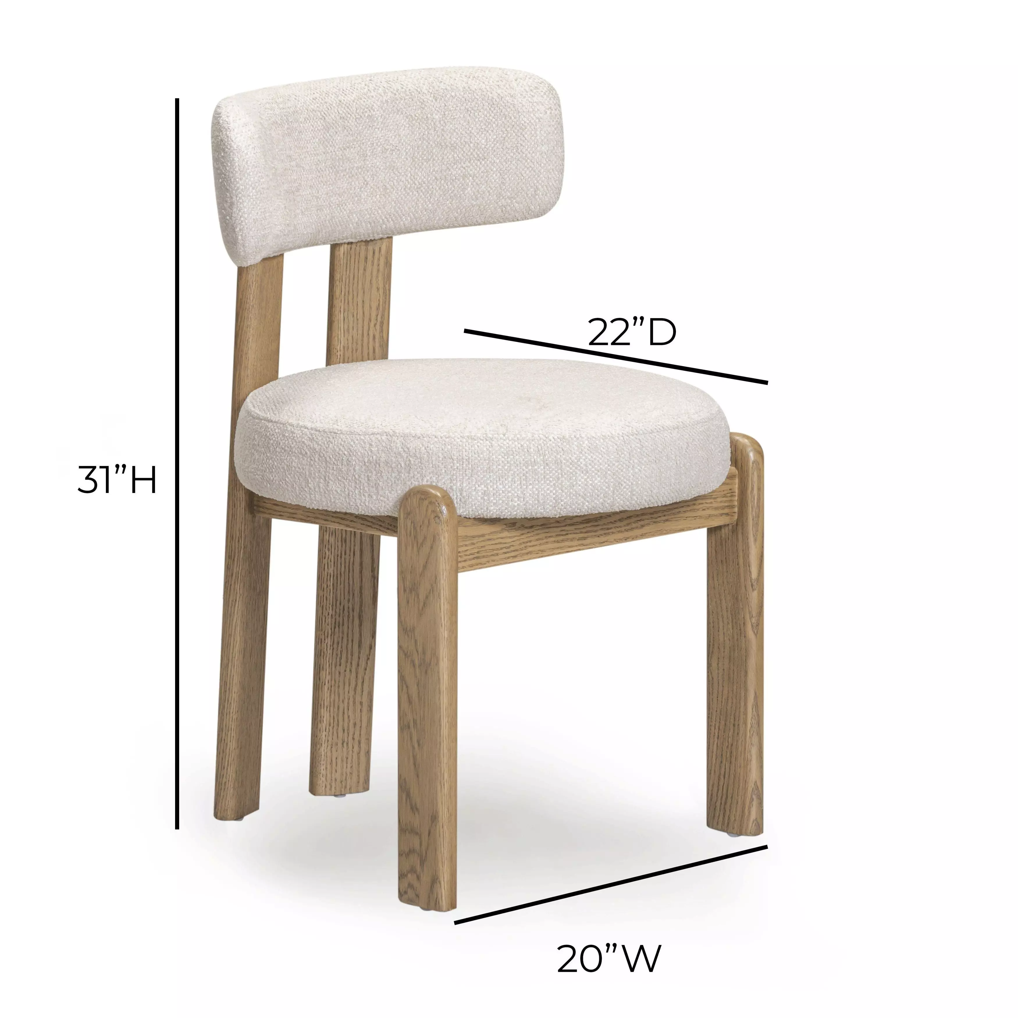 Odessa Cream Performance Fabric Upholstered Dining Chair