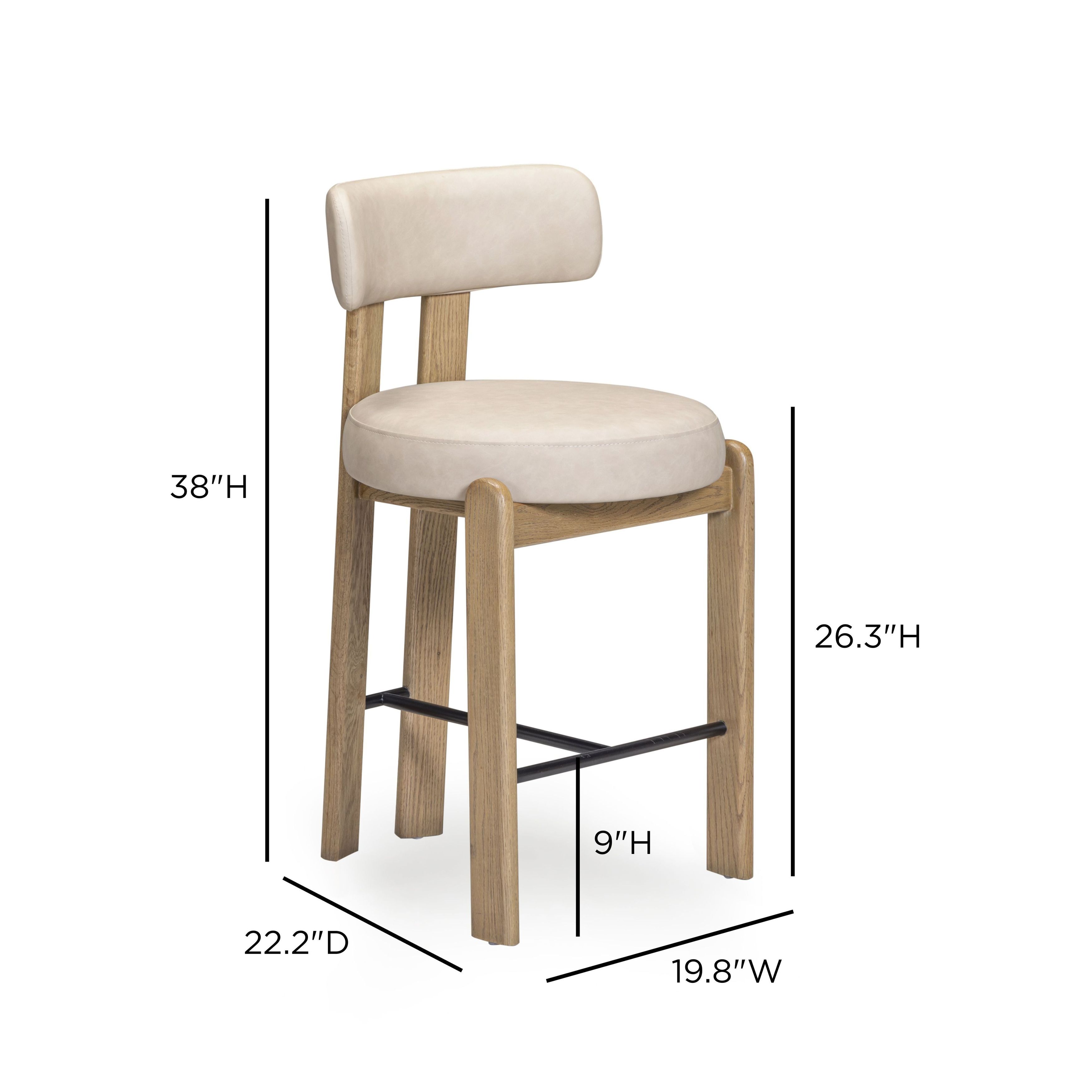 Odessa Taupe Upholstered Counter Height Stool