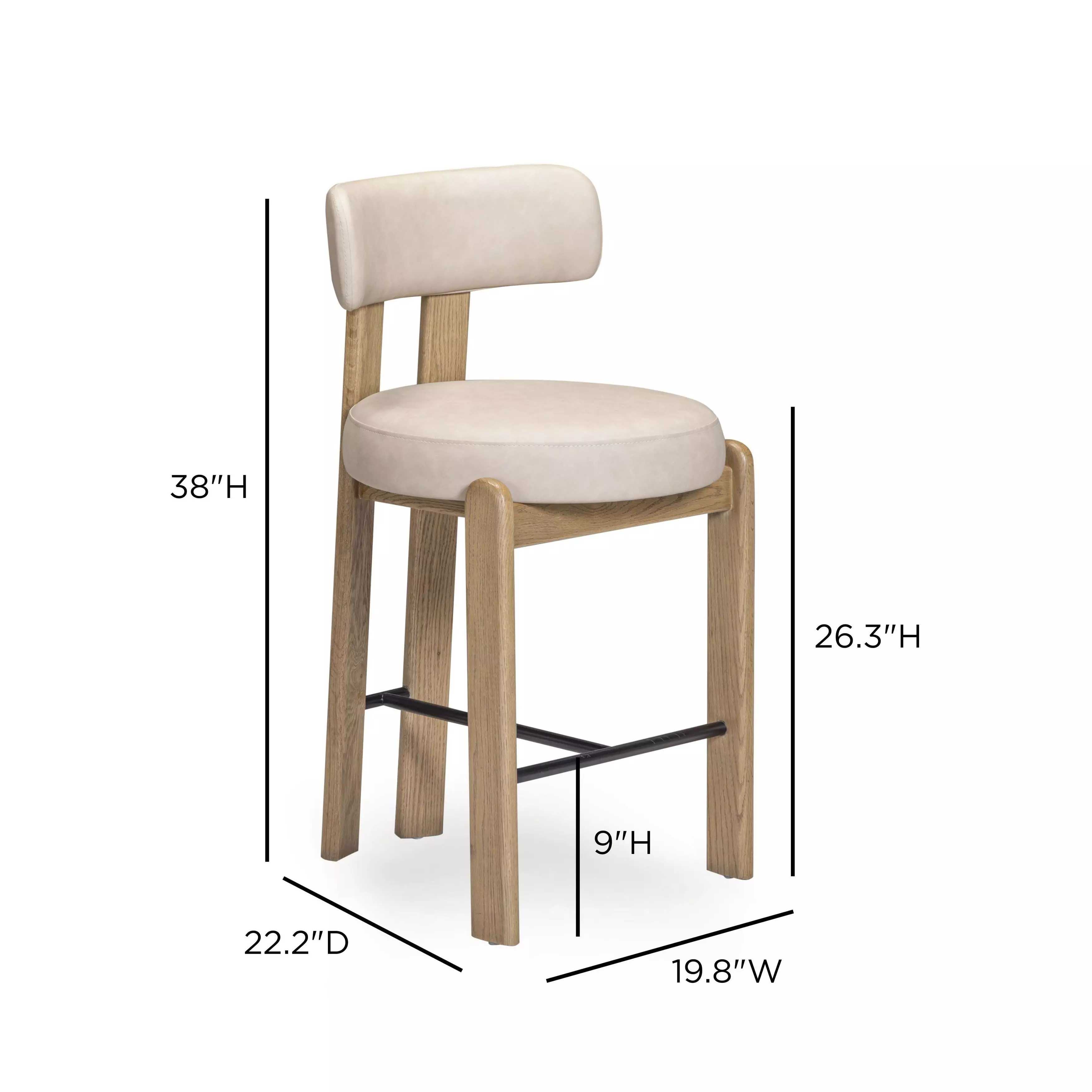 Odessa Taupe Upholstered Counter Height Stool