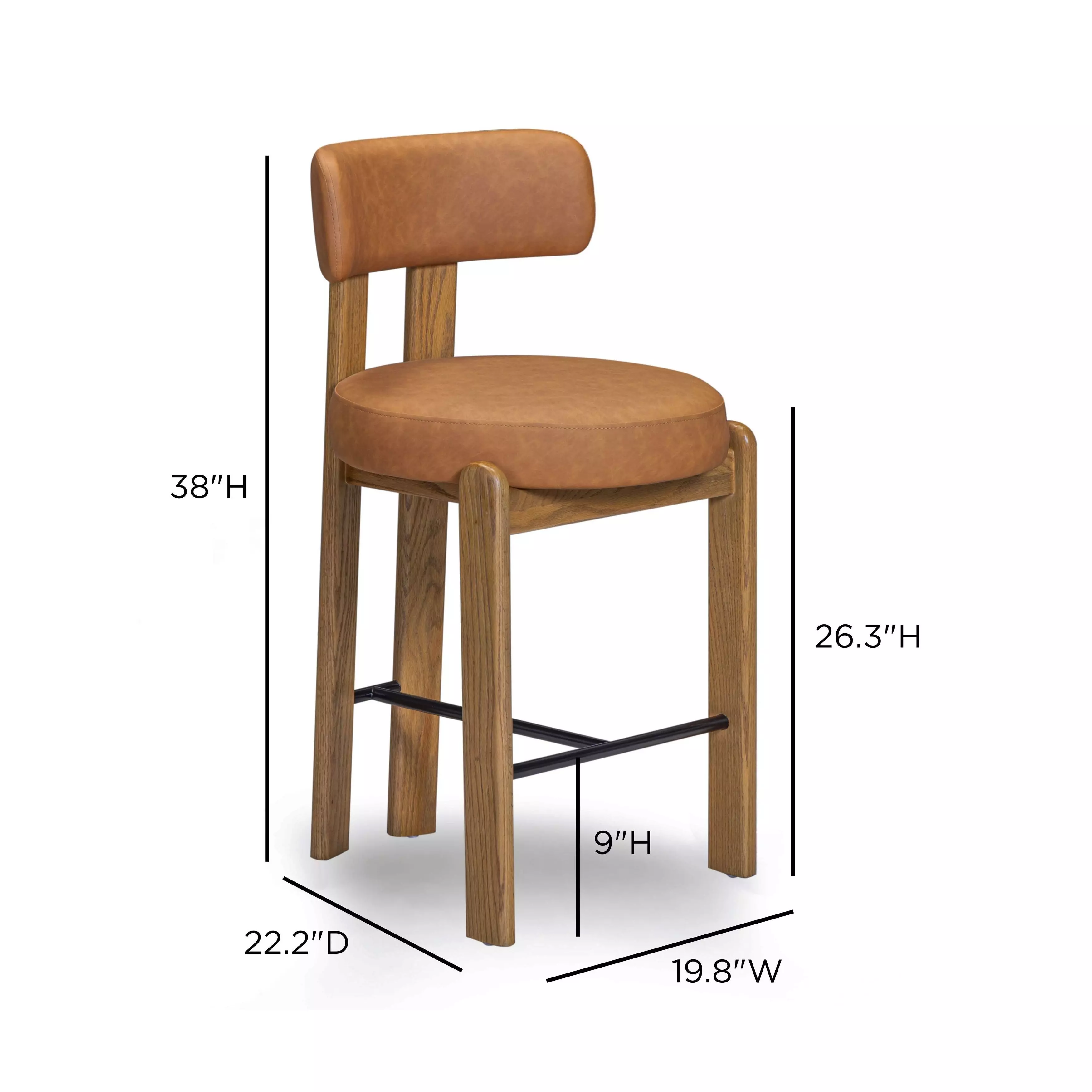 Odessa Brown Upholstered Counter Height Stool