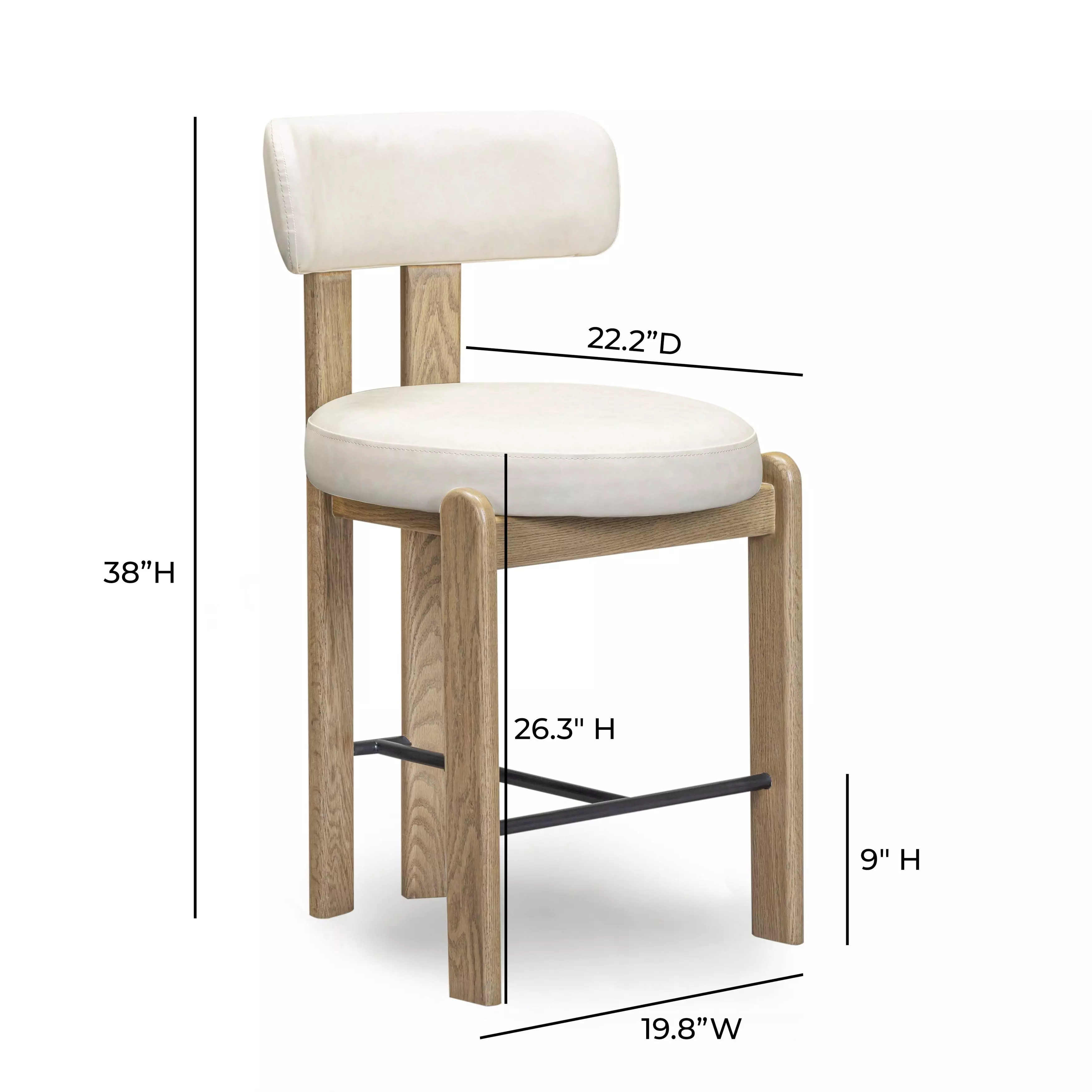 Odessa Cream Upholstered Counter Height Stool